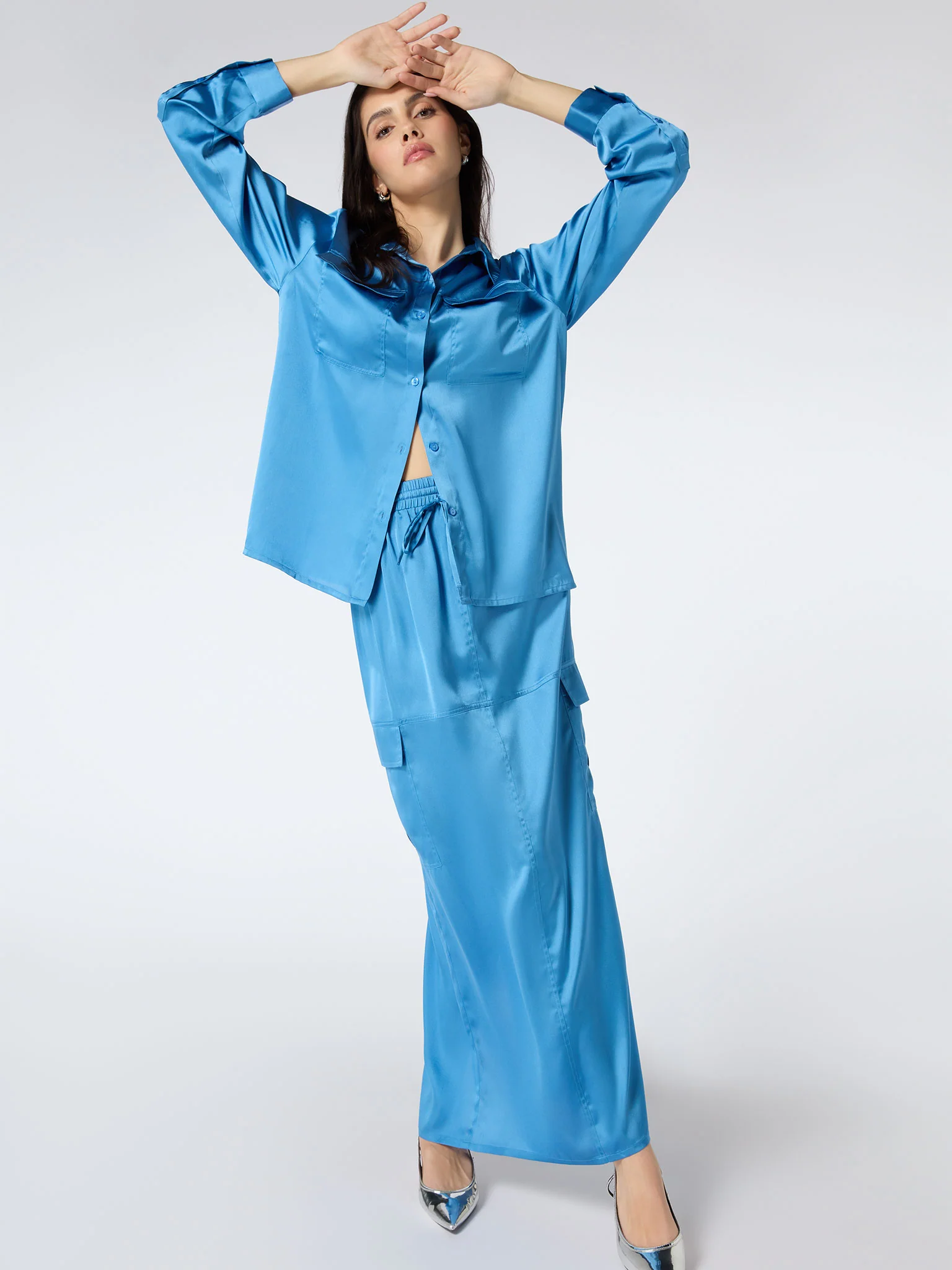 Adalyn Maxi Skirt in Light Blue - Image 4
