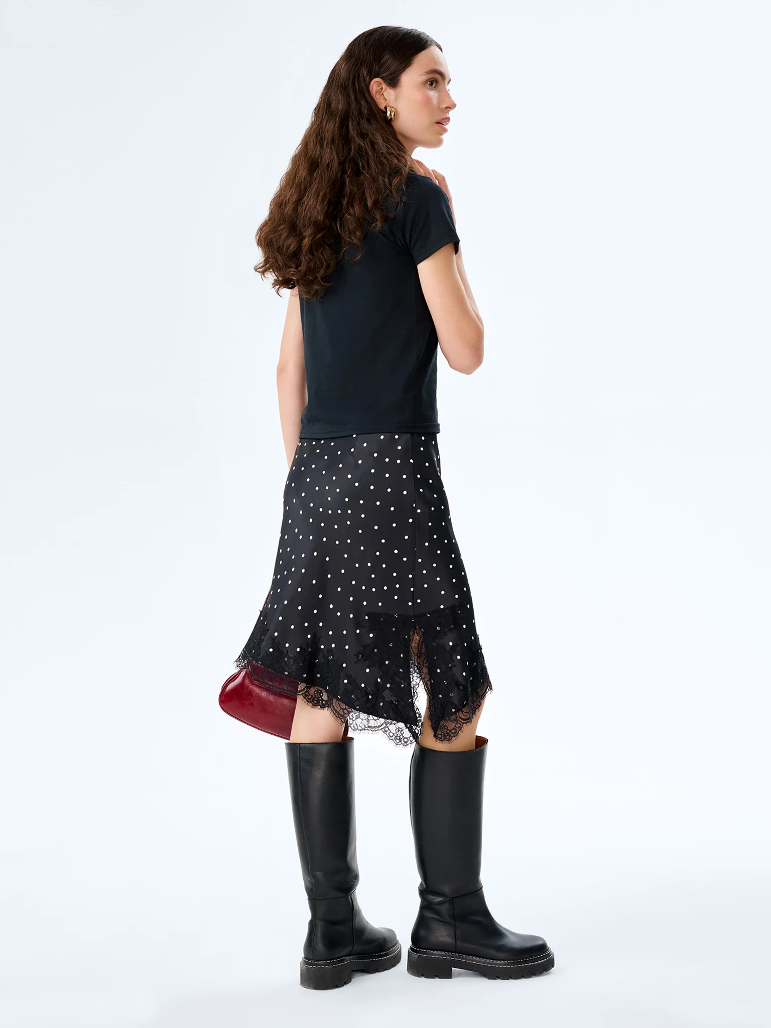 Amada Skirt in Black Polka Dot - Image 4