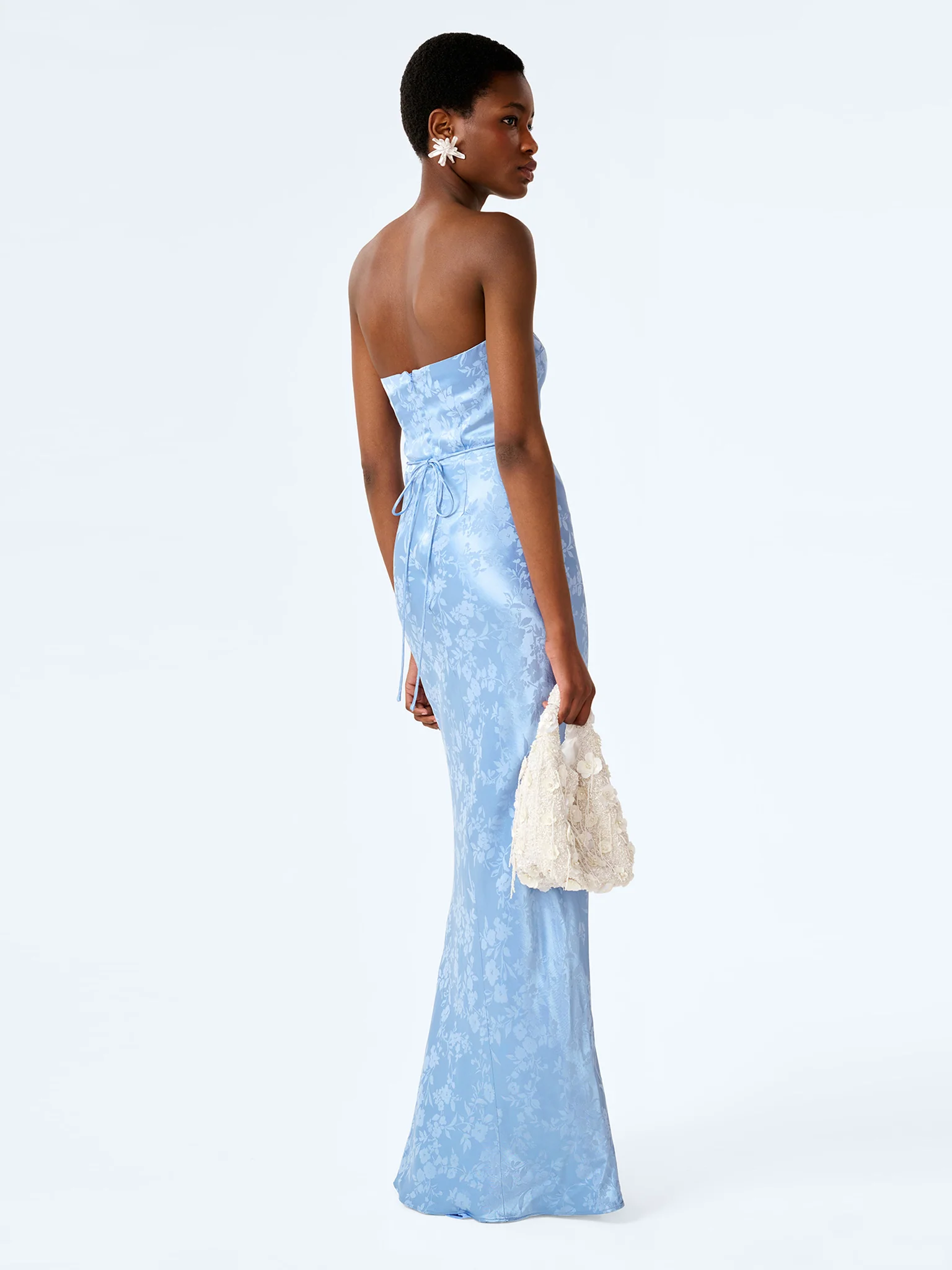 Amdra Jacquard Dress in Vista Blue - Image 3