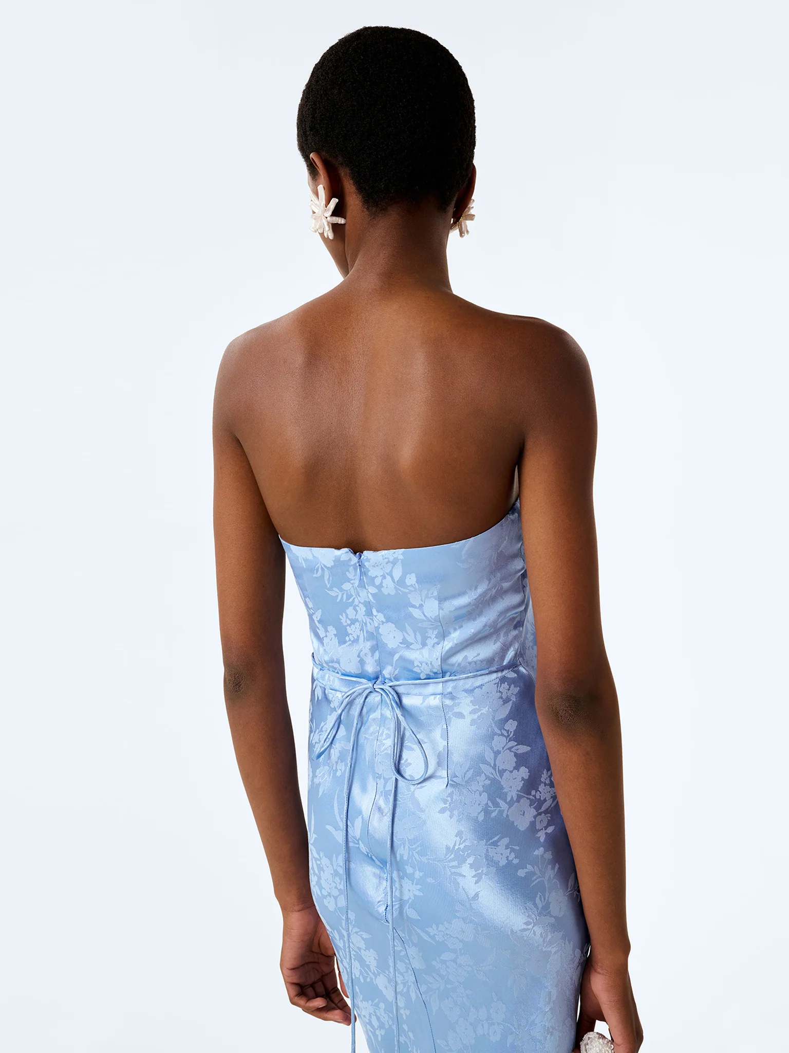 Amdra Jacquard Dress in Vista Blue - Image 4