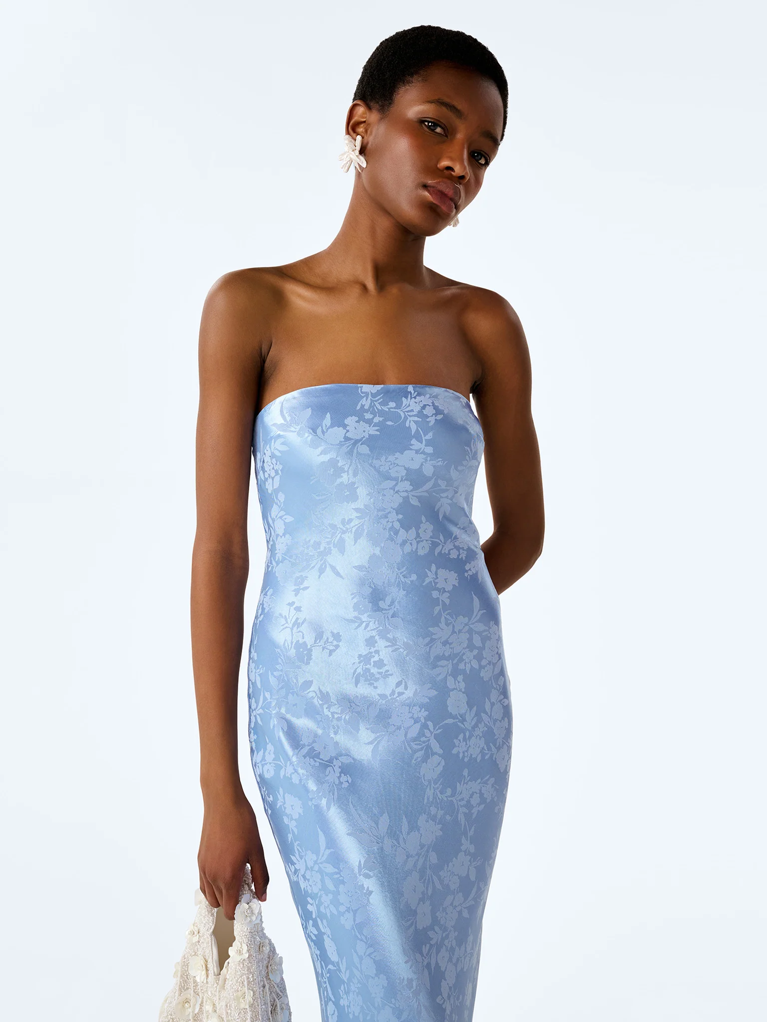 Amdra Jacquard Dress in Vista Blue - Image 5