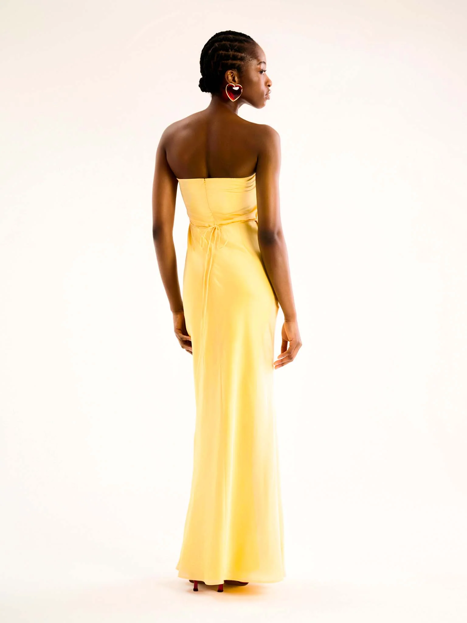Amdra Strapless Dress in Yellow - Image 2