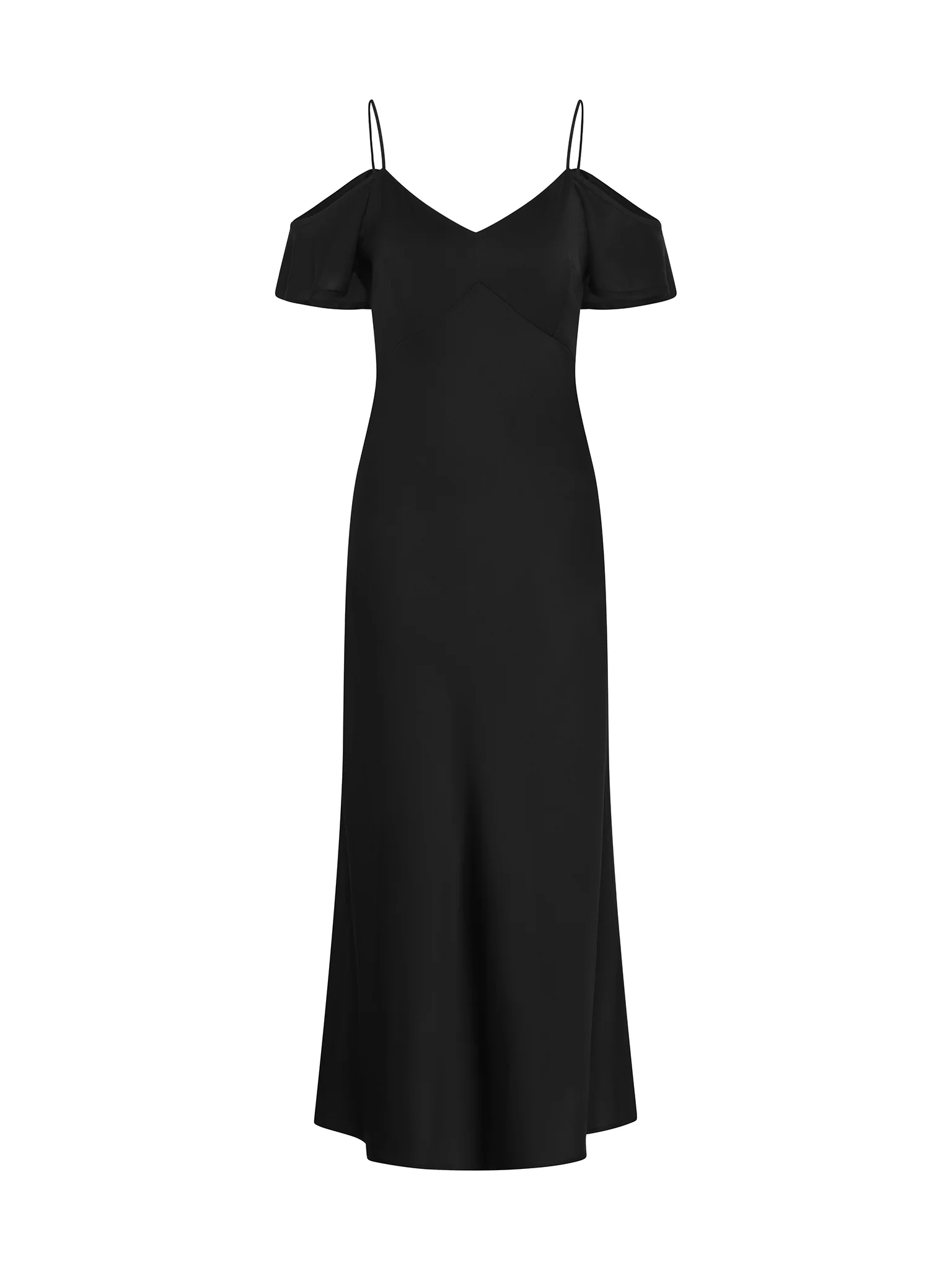 Anthia Drop Shoulder Midi Dress in Black - Image 6
