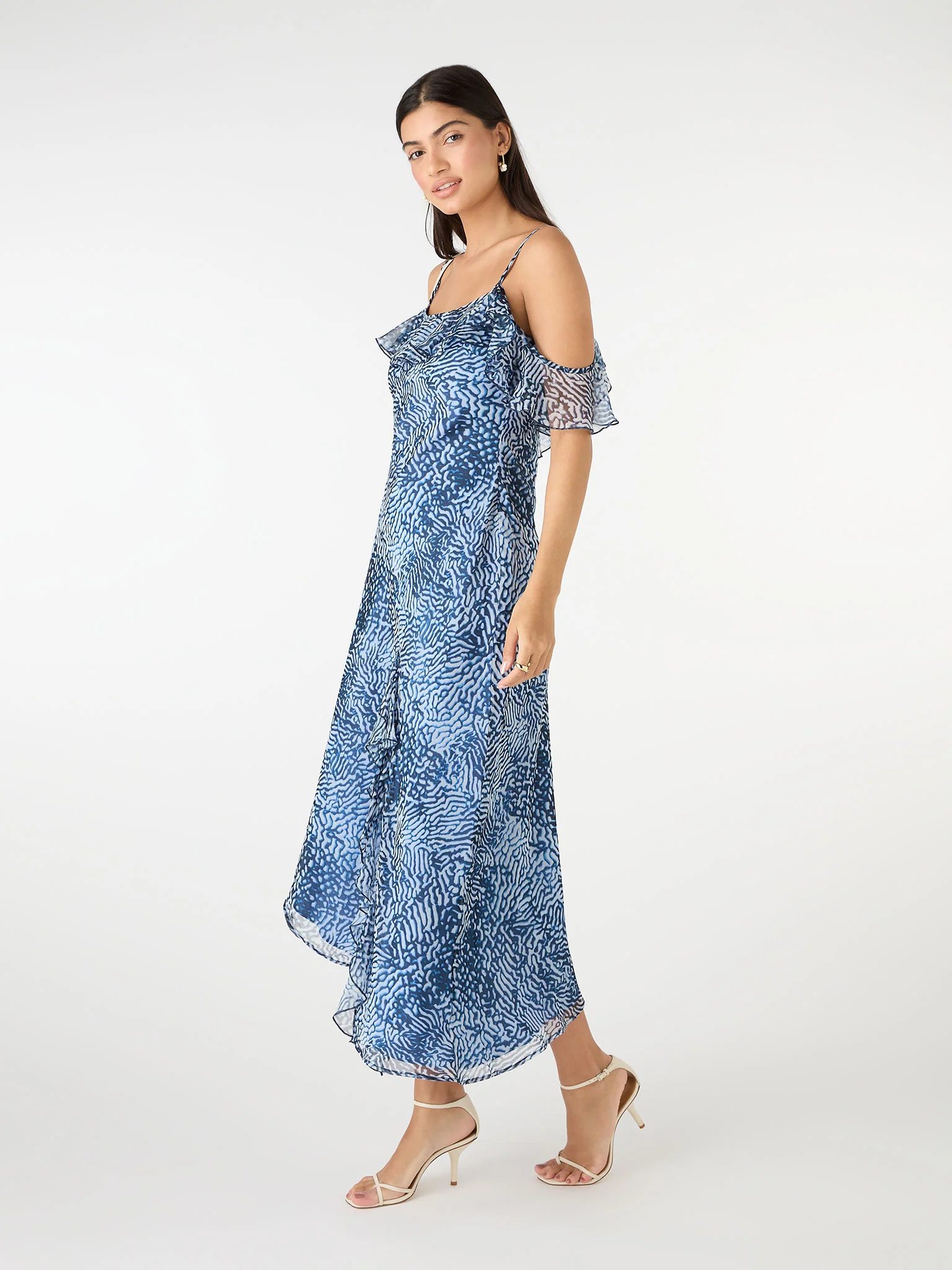 Aracelli Off Shoulder Maxi Dress in Blue - Image 4