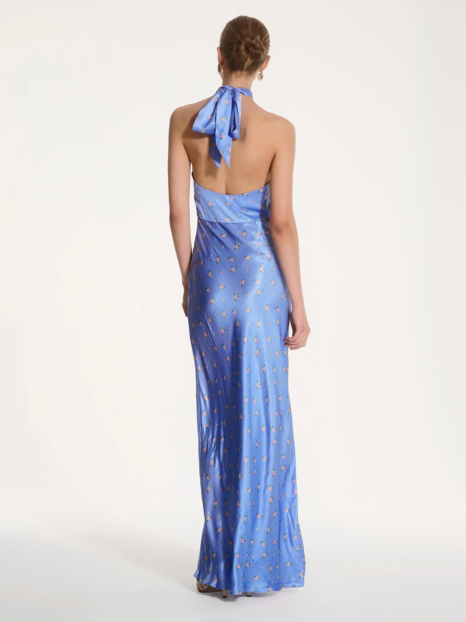 Arles Floral Dress in Light Blue - Image 3