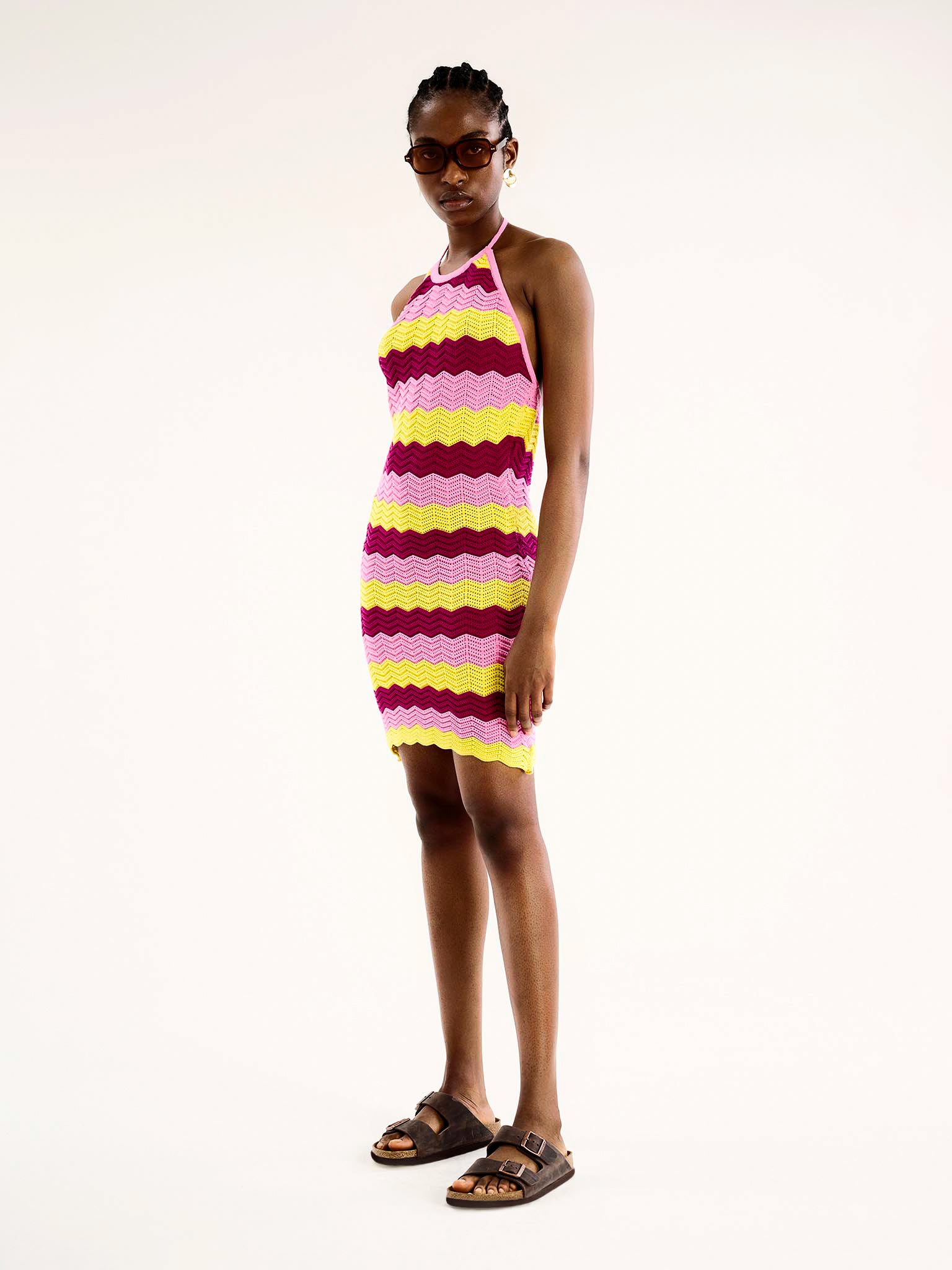 Ash Crochet Halter Mini Dress - Image 2
