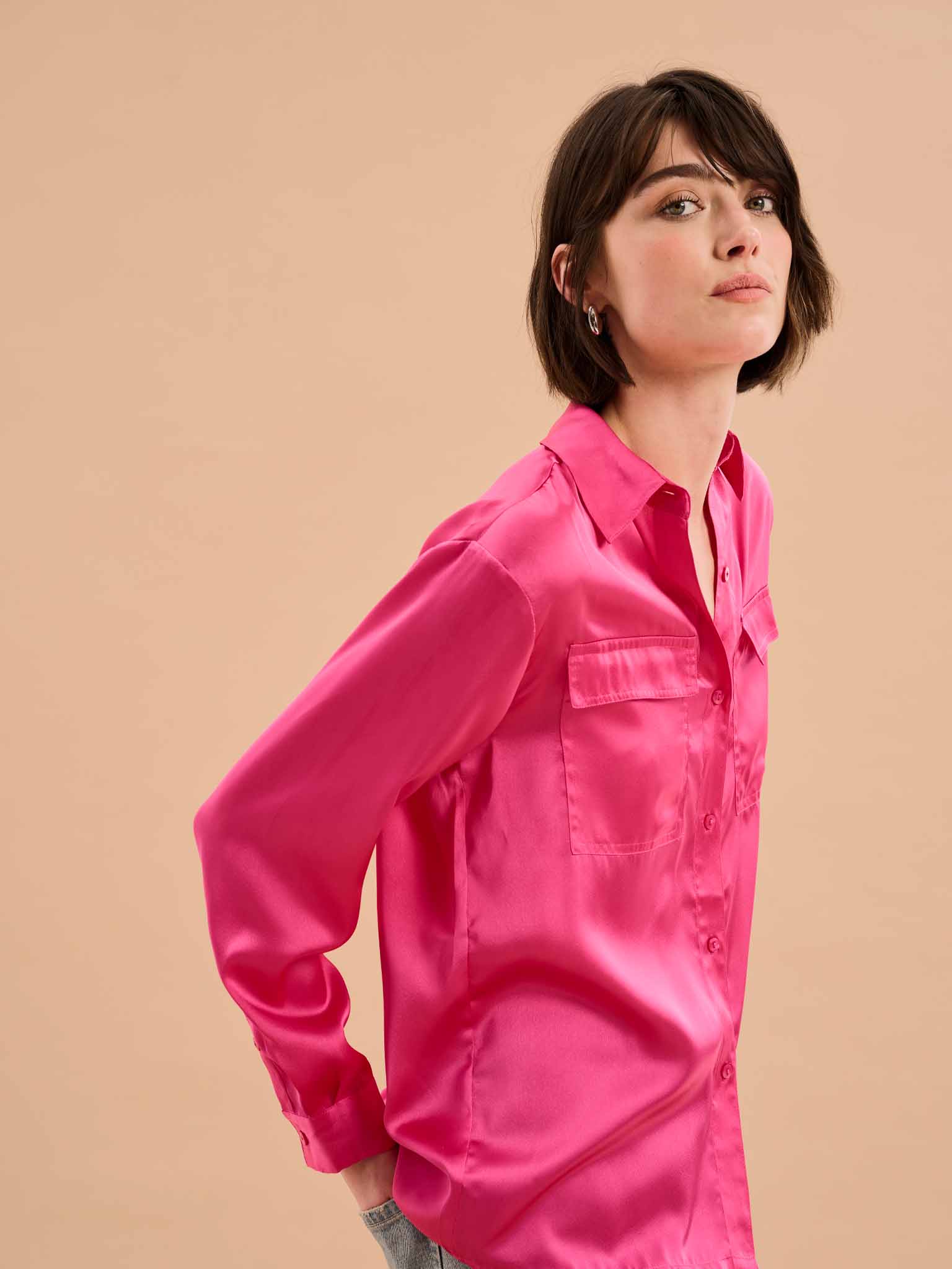 Ashlyn Shirt in Magenta - Image 5