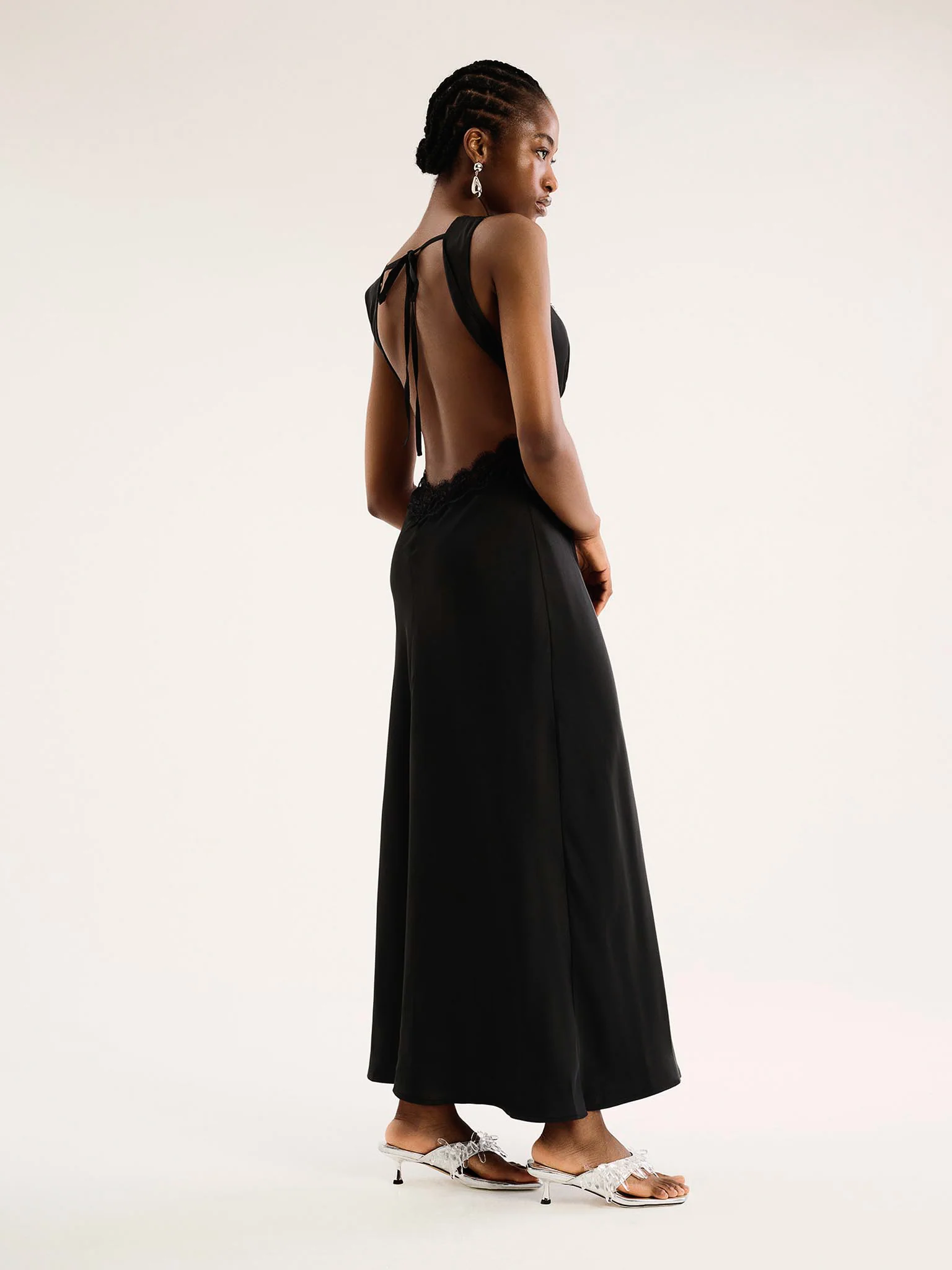 Aurelia Lace Trim Maxi Dress in Black - Image 5