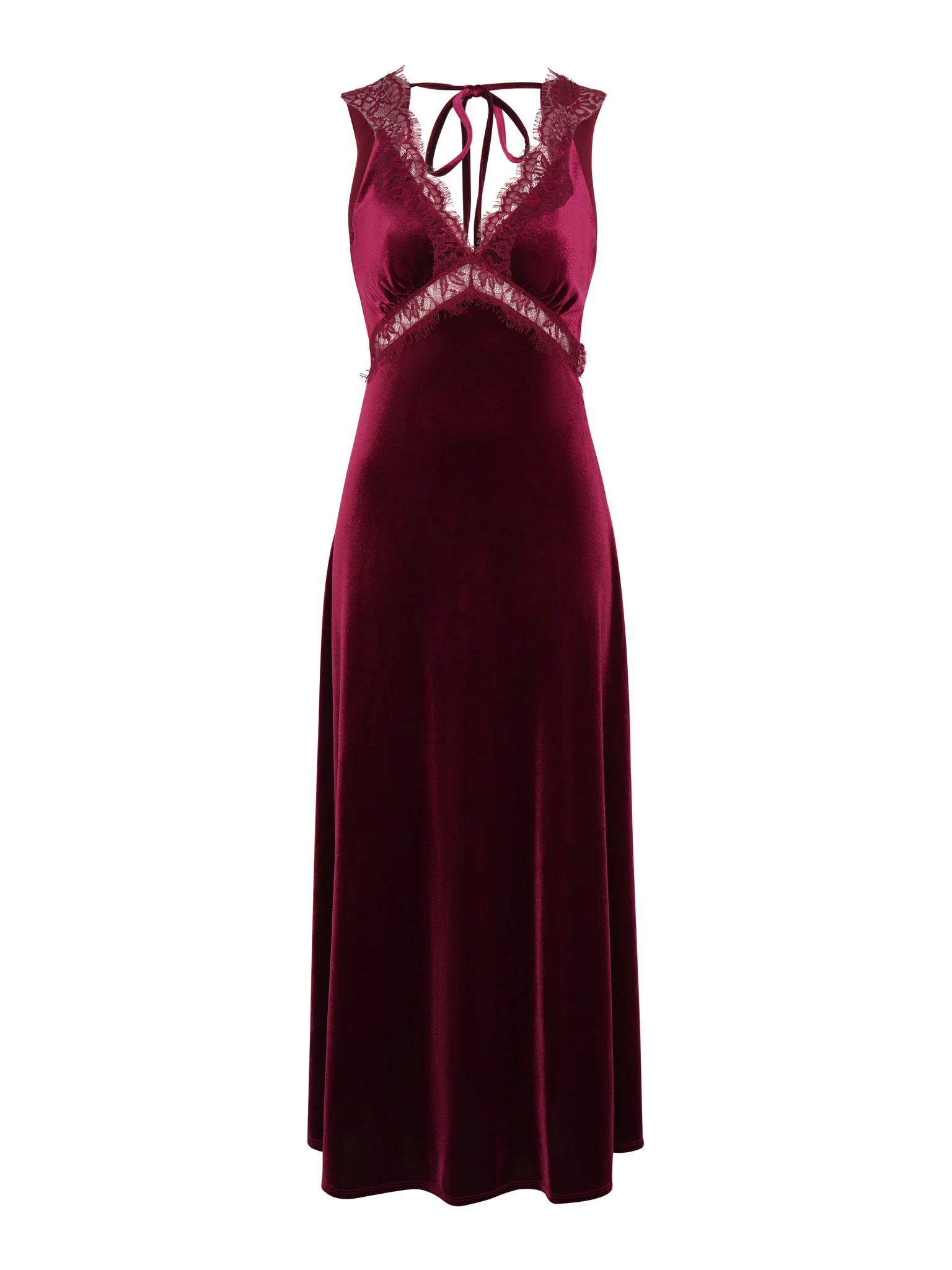 Aurelia Velvet Dress in Deep Wine - Image 7