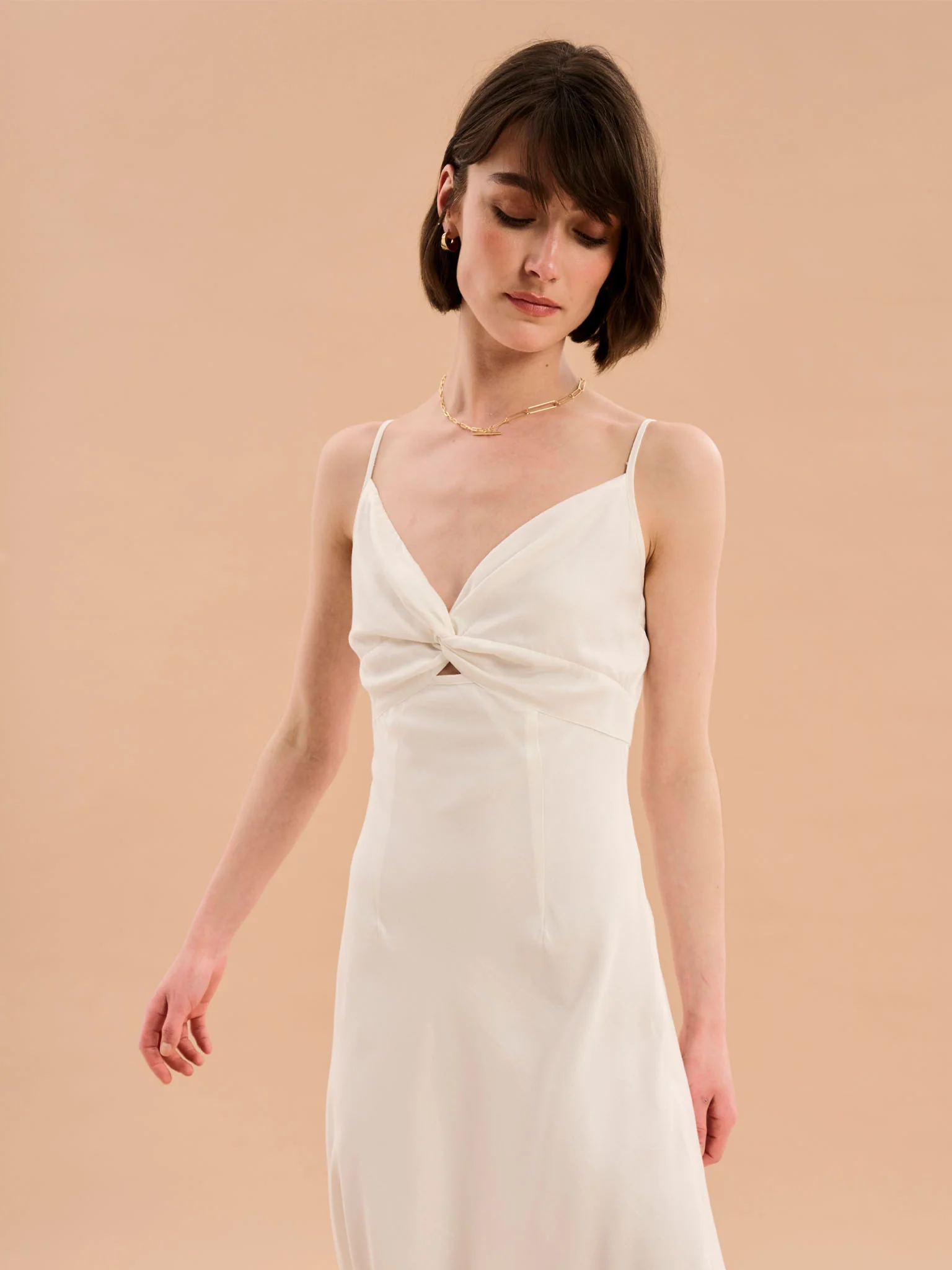 Blossom Strappy Dress in White - Image 3