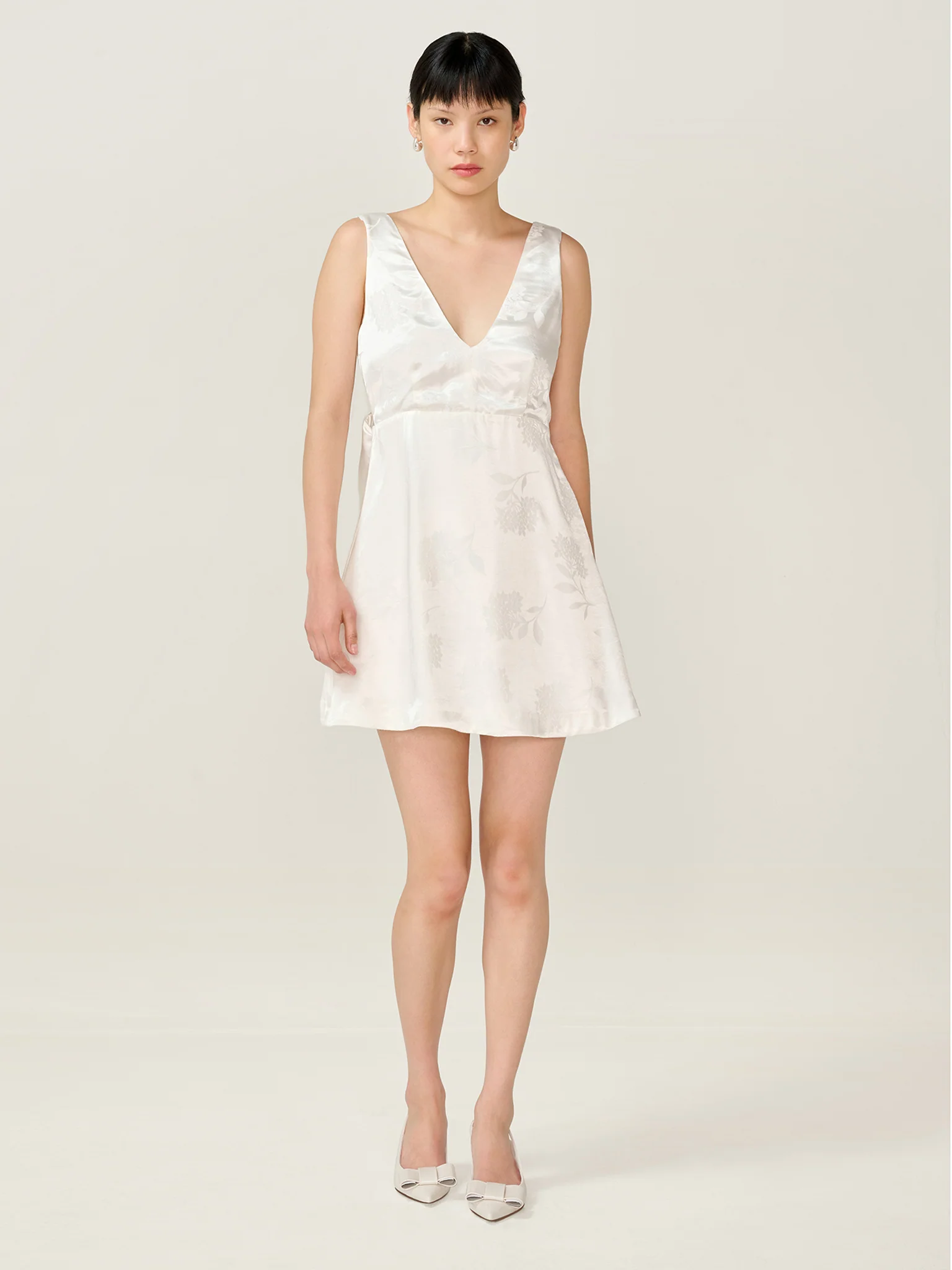 Bowlyn Jacquard Dress in Ivory - Image 2