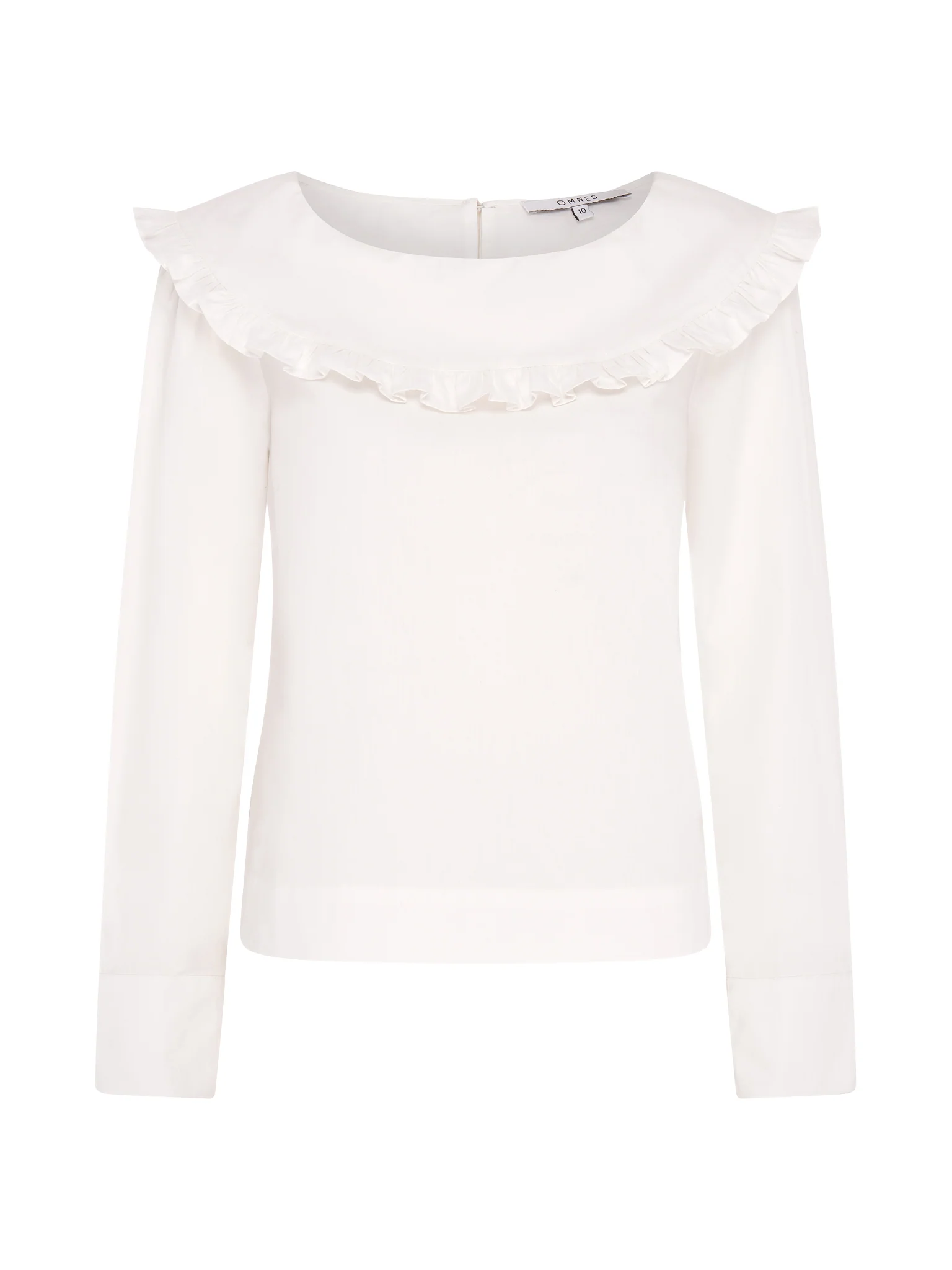 Briony Frill Blouse in White - Image 5