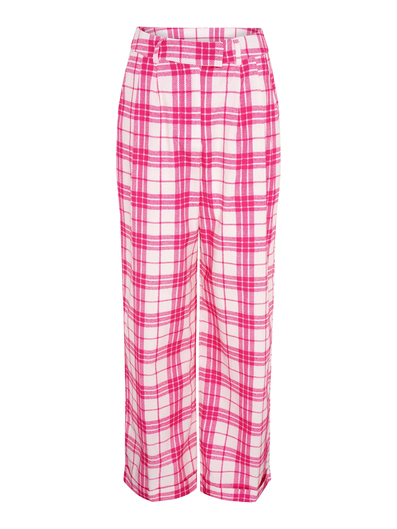 Candy Straight Leg Trouser in Pink Check - Image 4