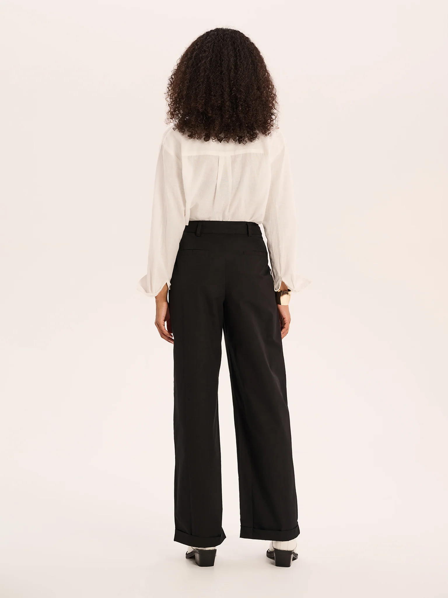 Candy Pleat Front Straight Leg Trouser in Black - Image 2