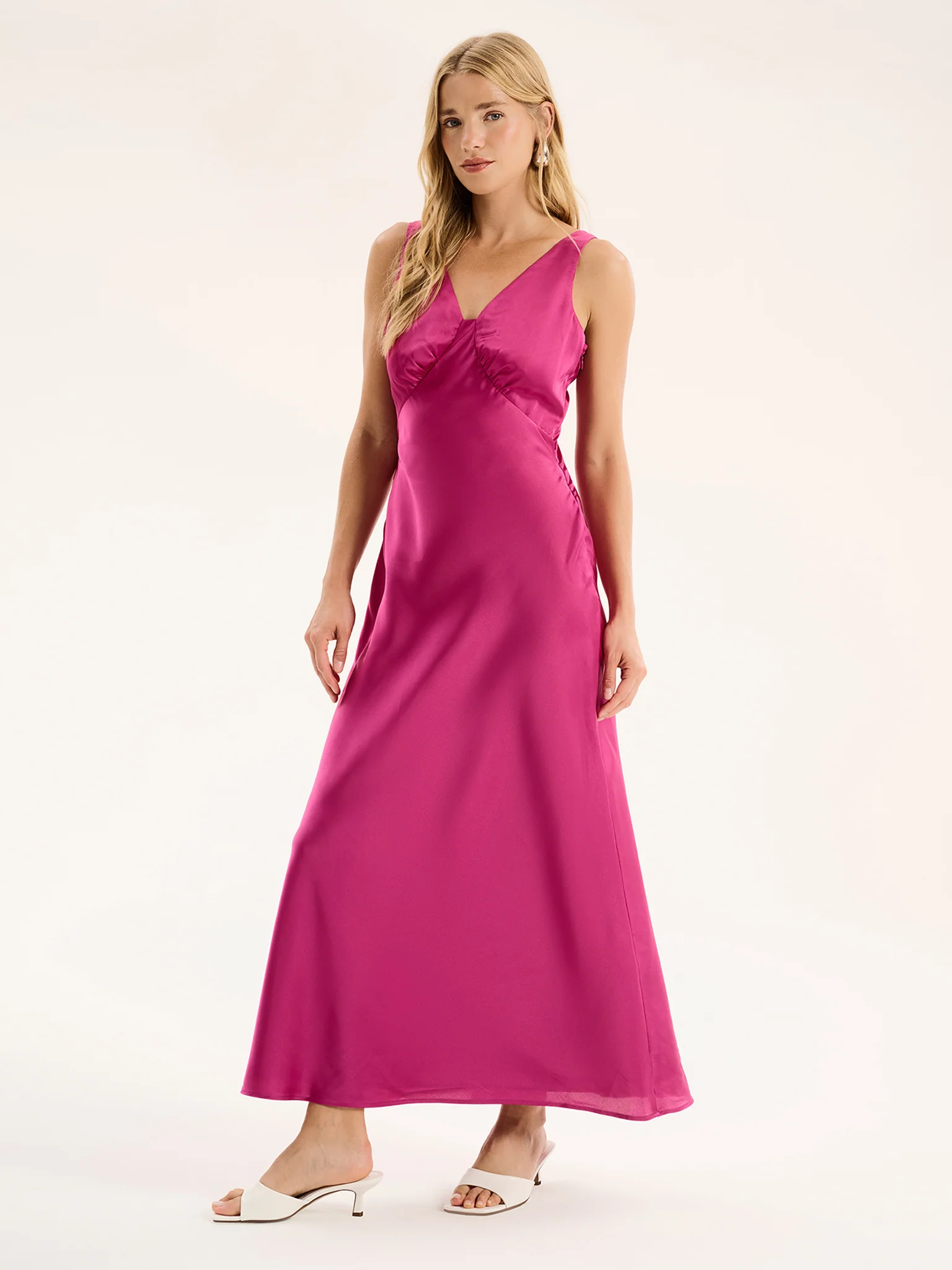 Cerelle Dress in Magenta - Image 2