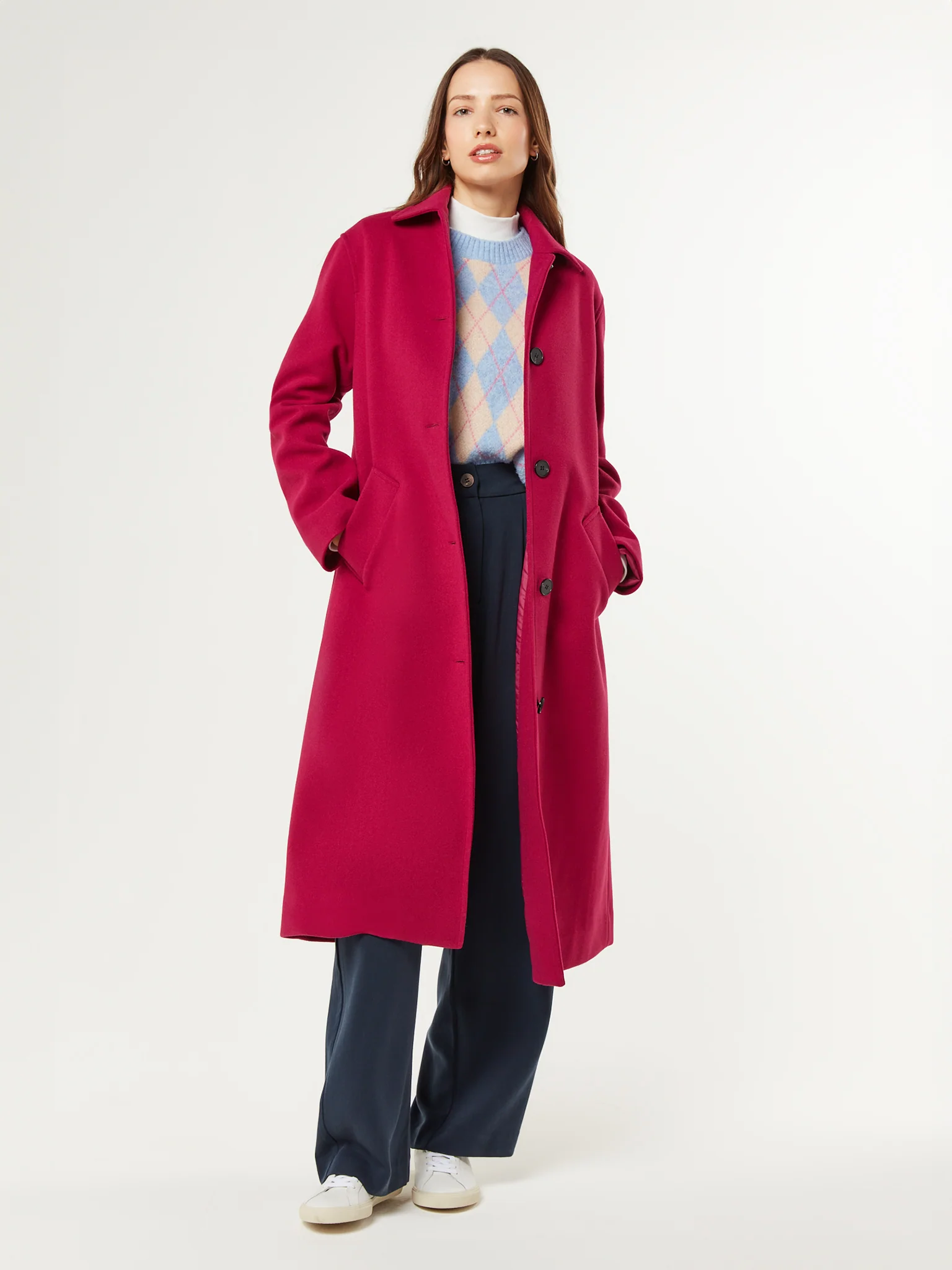 Cinnamon Straight Leg Trousers in Navy - Image 5