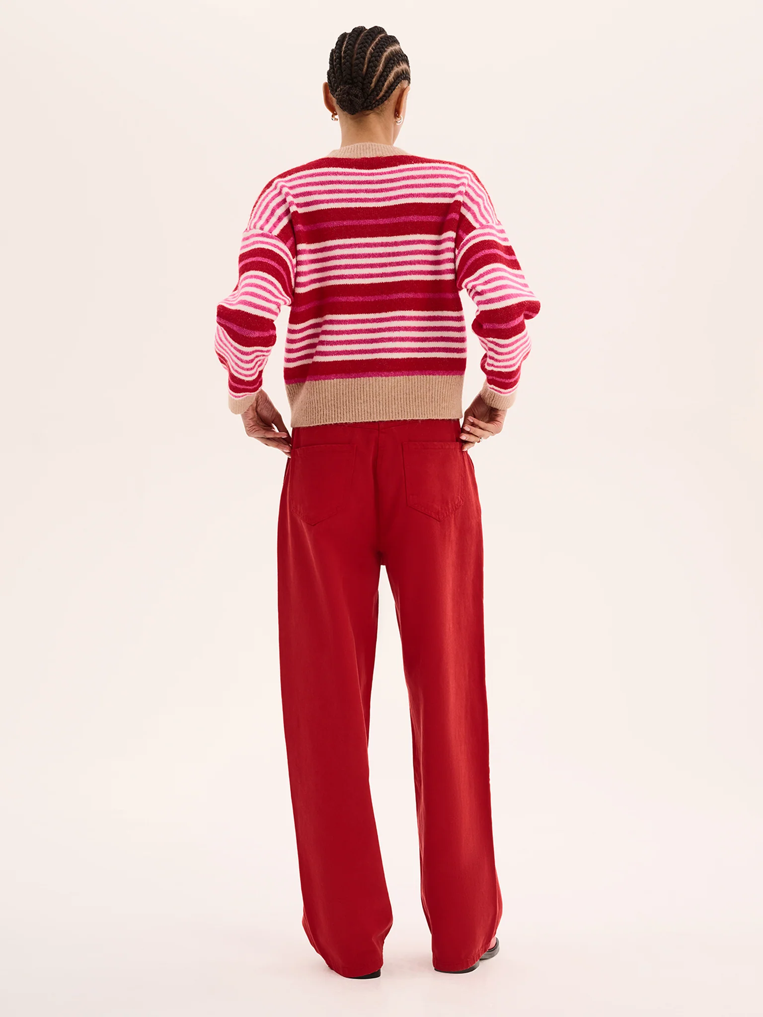 Clementine Stripe Jumper in Pink and Red - Image 3