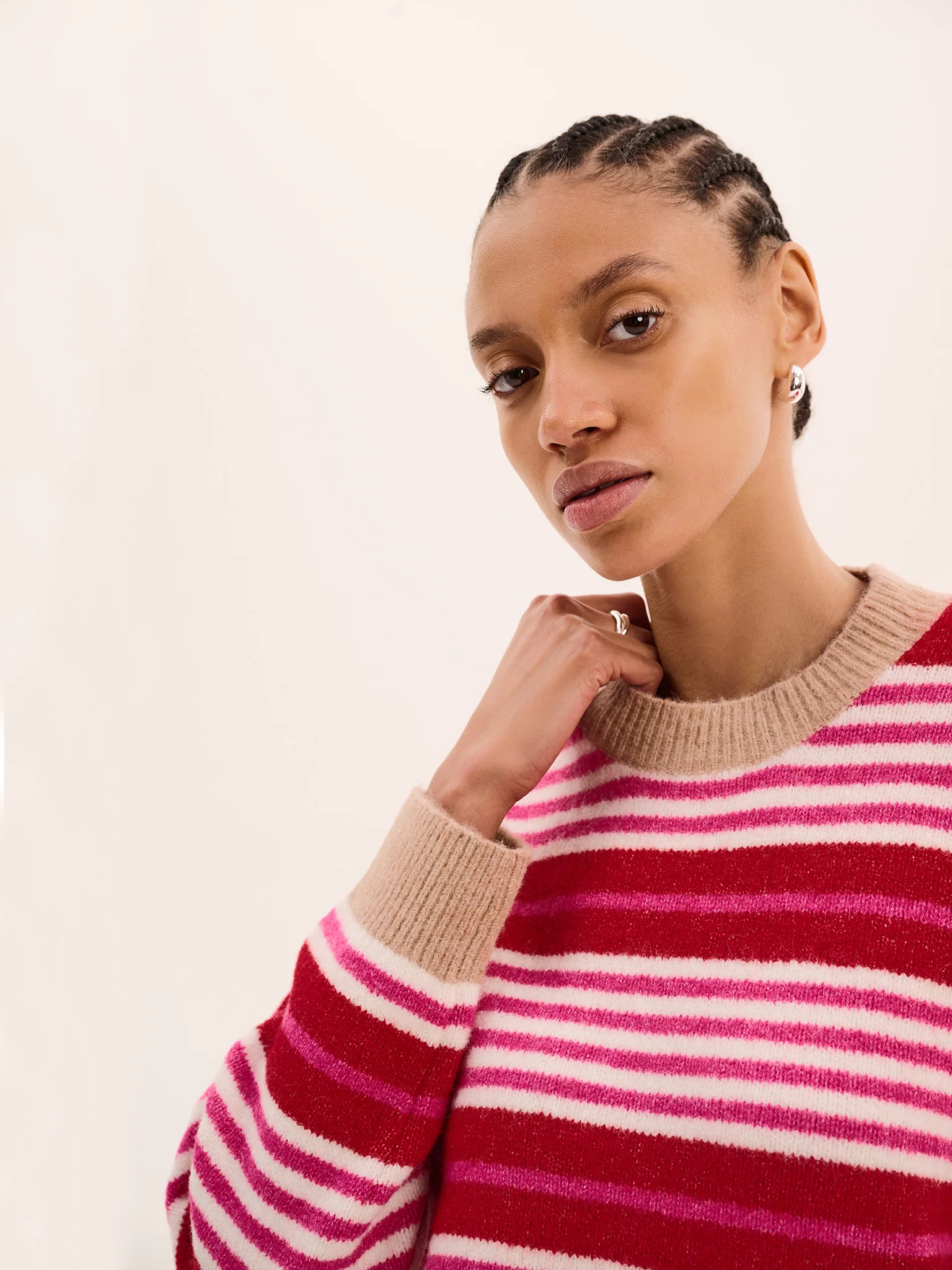 Clementine Stripe Jumper in Pink and Red - Image 4