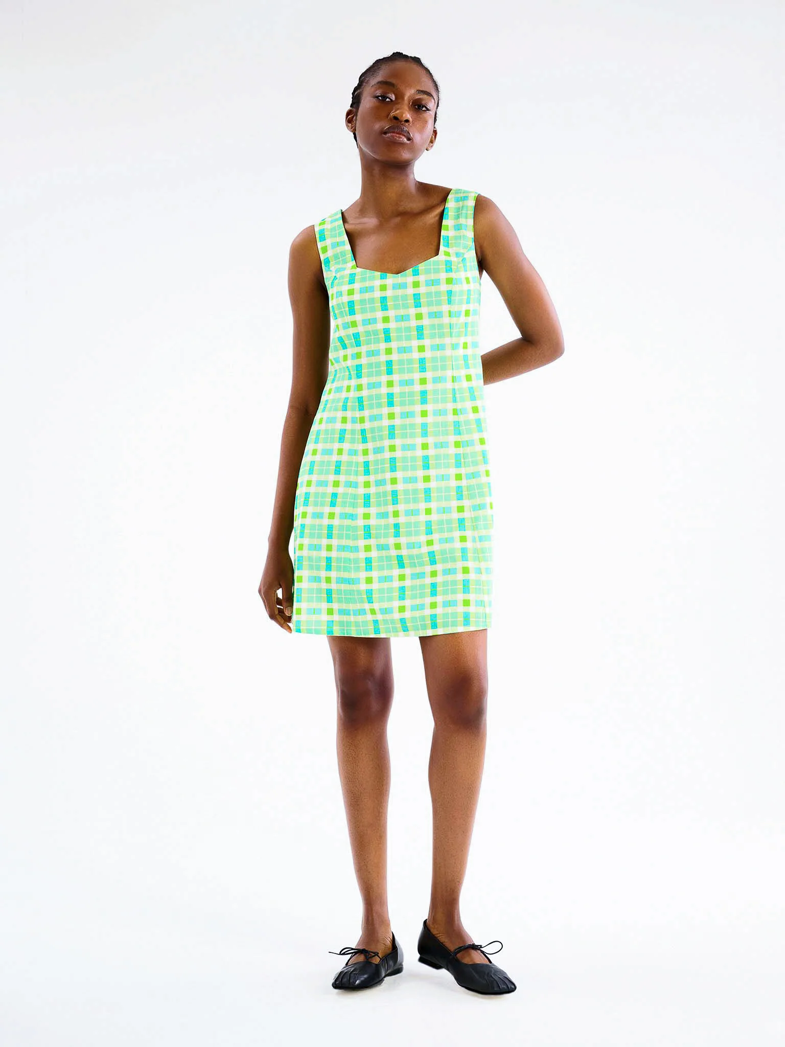 Courtney Mini Dress in Check Print - Image 4