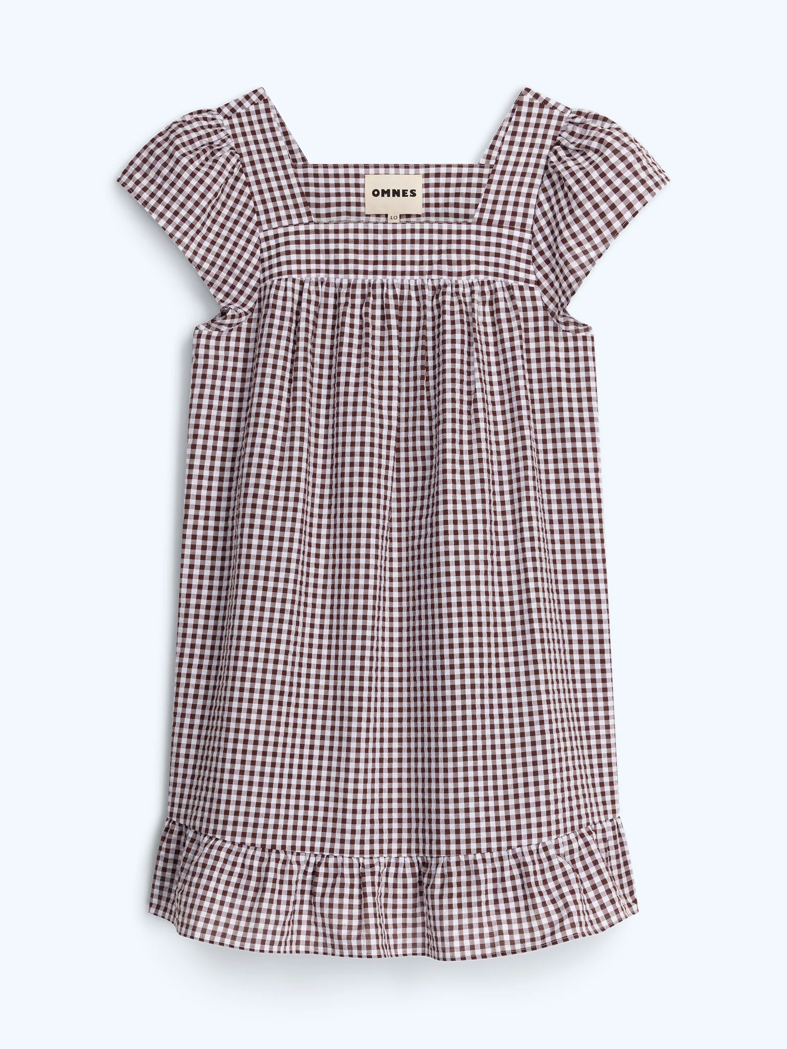 Delphine Dress in Choclate/Cream Gingham - Image 6
