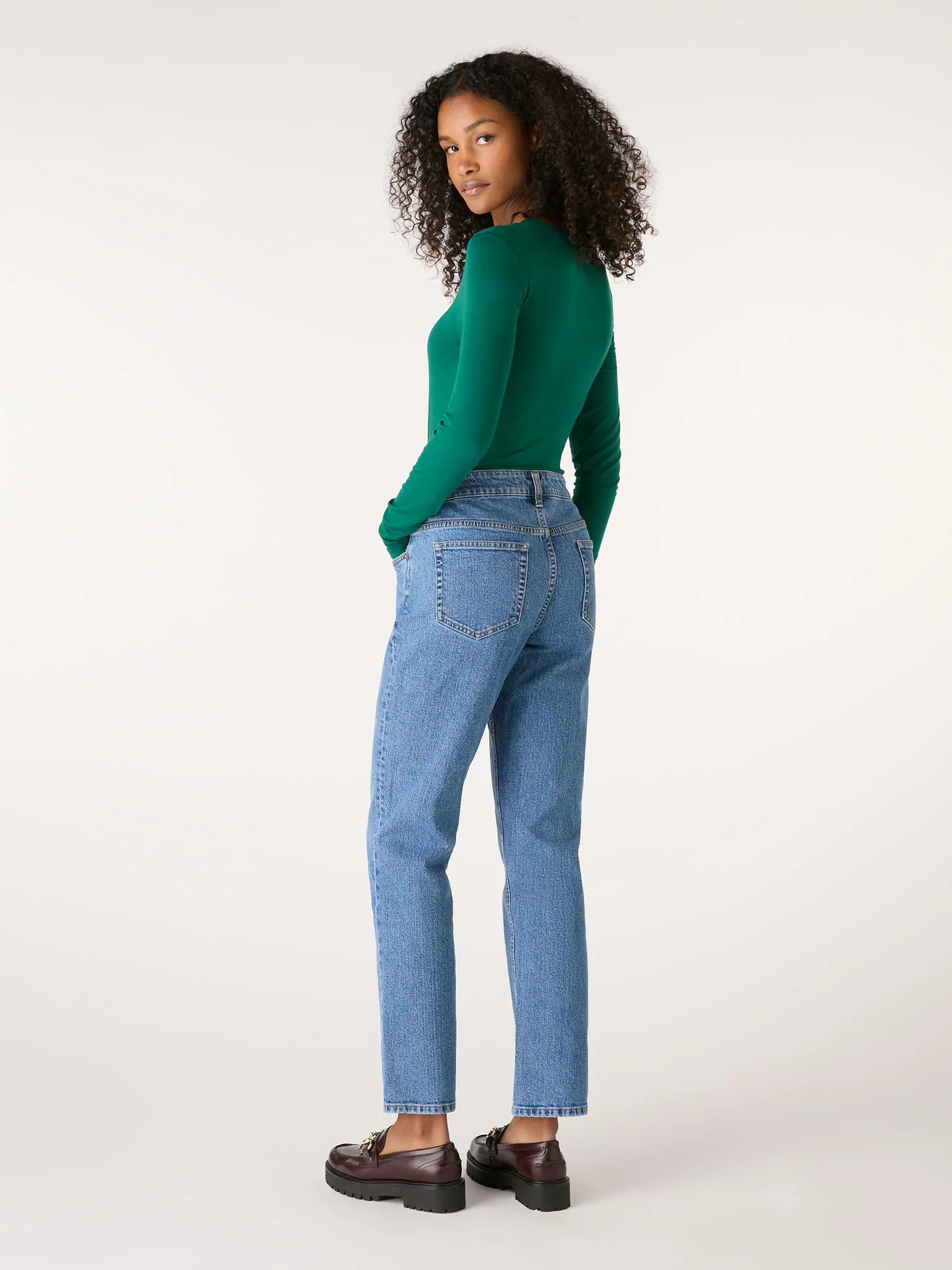 Deryn Cut Out Jersey Top in Green - Image 3