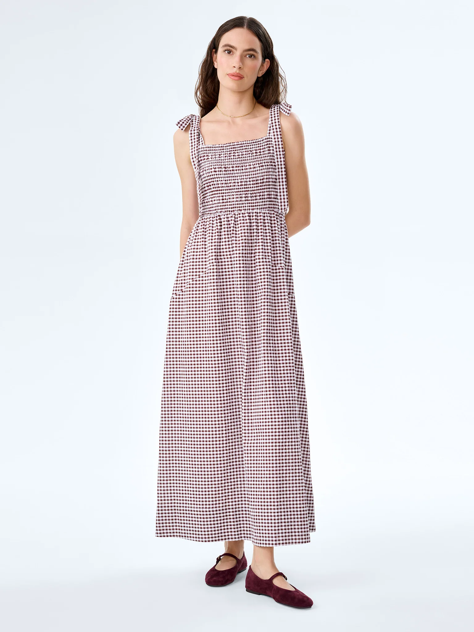 Dixie Dress in Chocolate and Cream Gingham