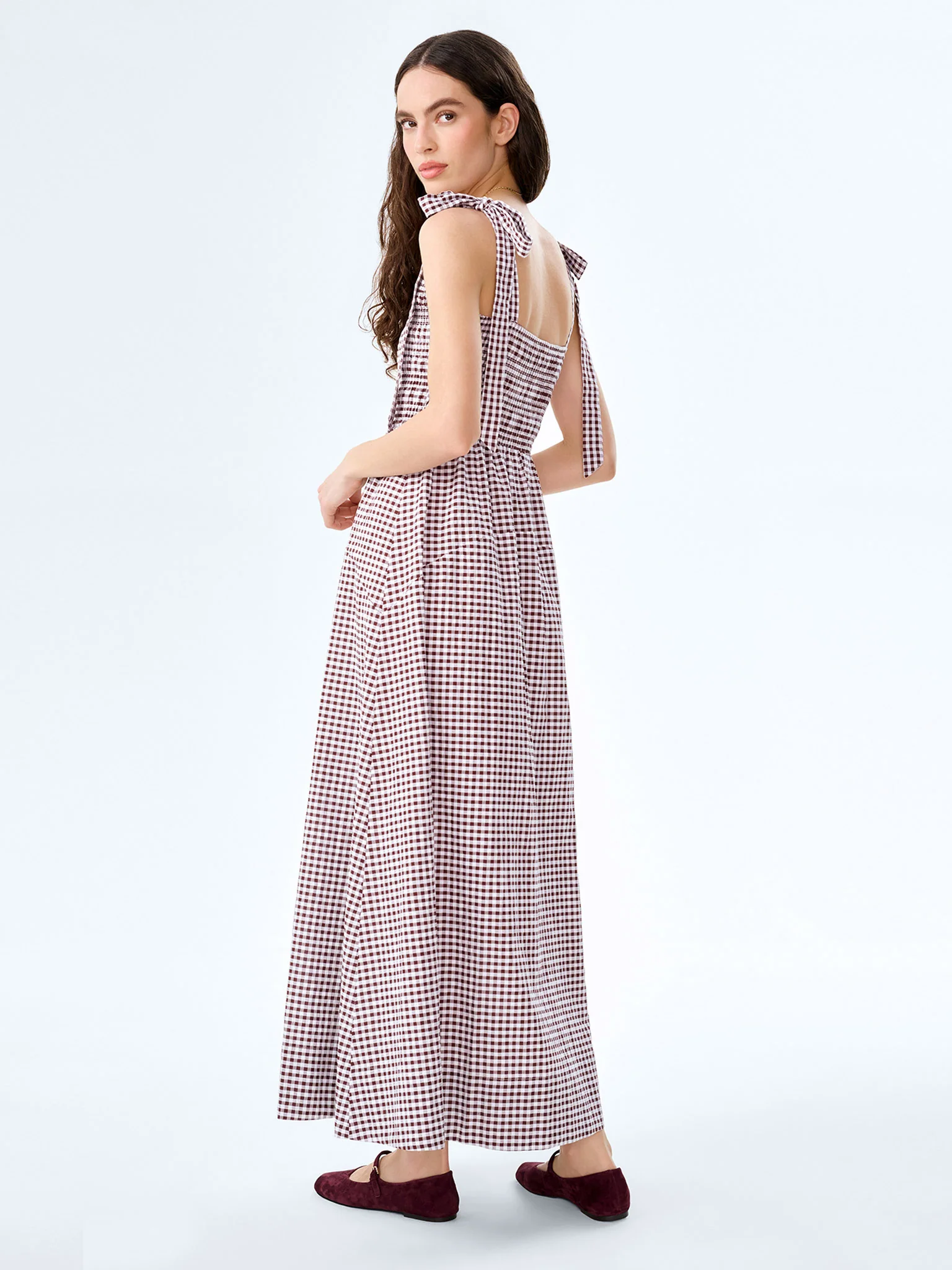 Dixie Dress in Chocolate and Cream Gingham - Image 3