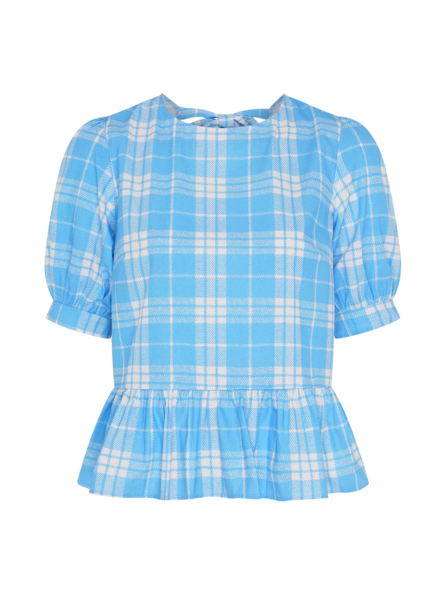 Ellie Frill Hem Puff Sleeve Printed Cotton Blouse - Image 5