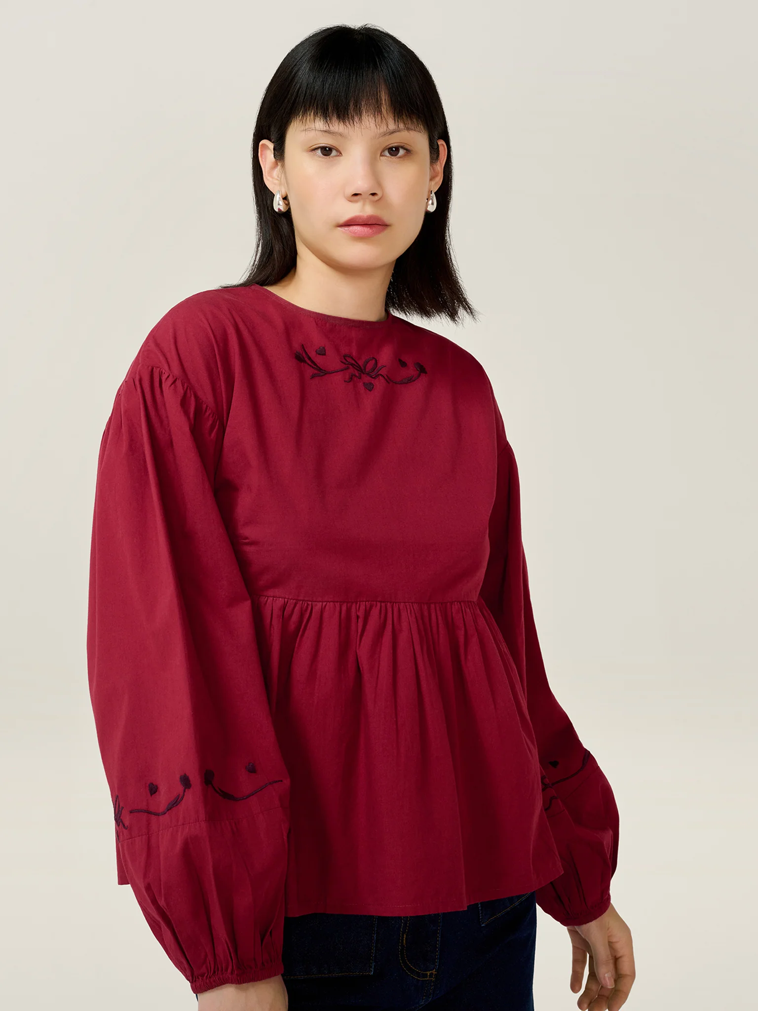 Elma Blouse in Merlot - Image 4