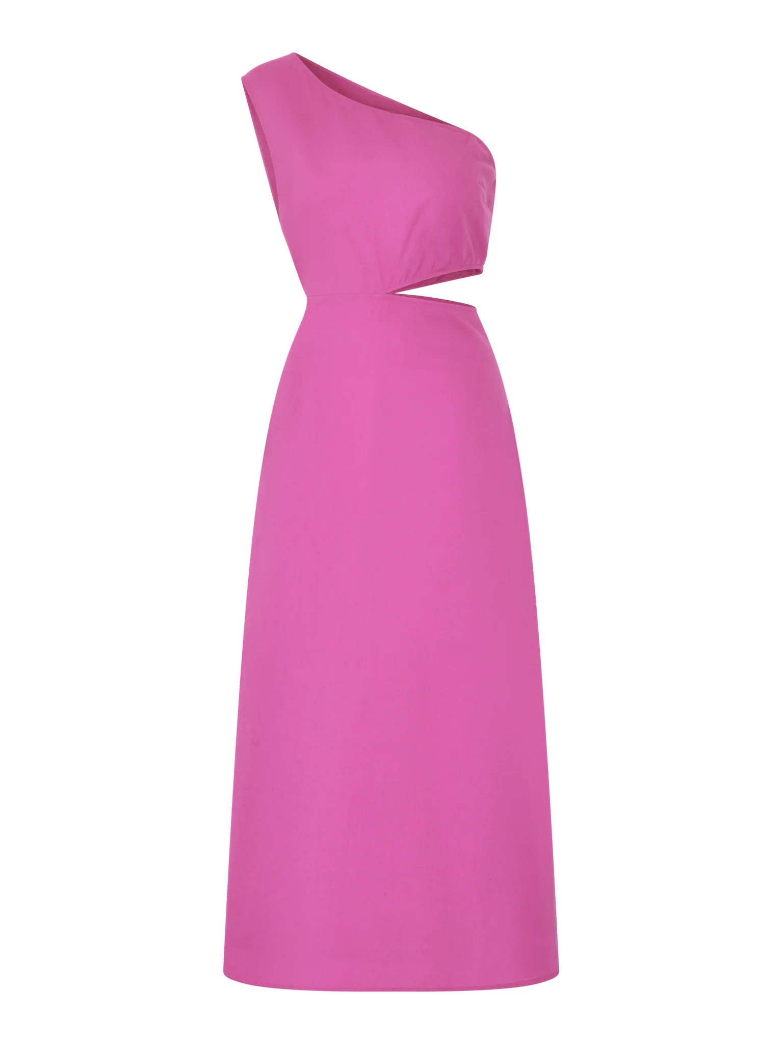 Evaline One Shoulder Dress in Magenta - Image 5
