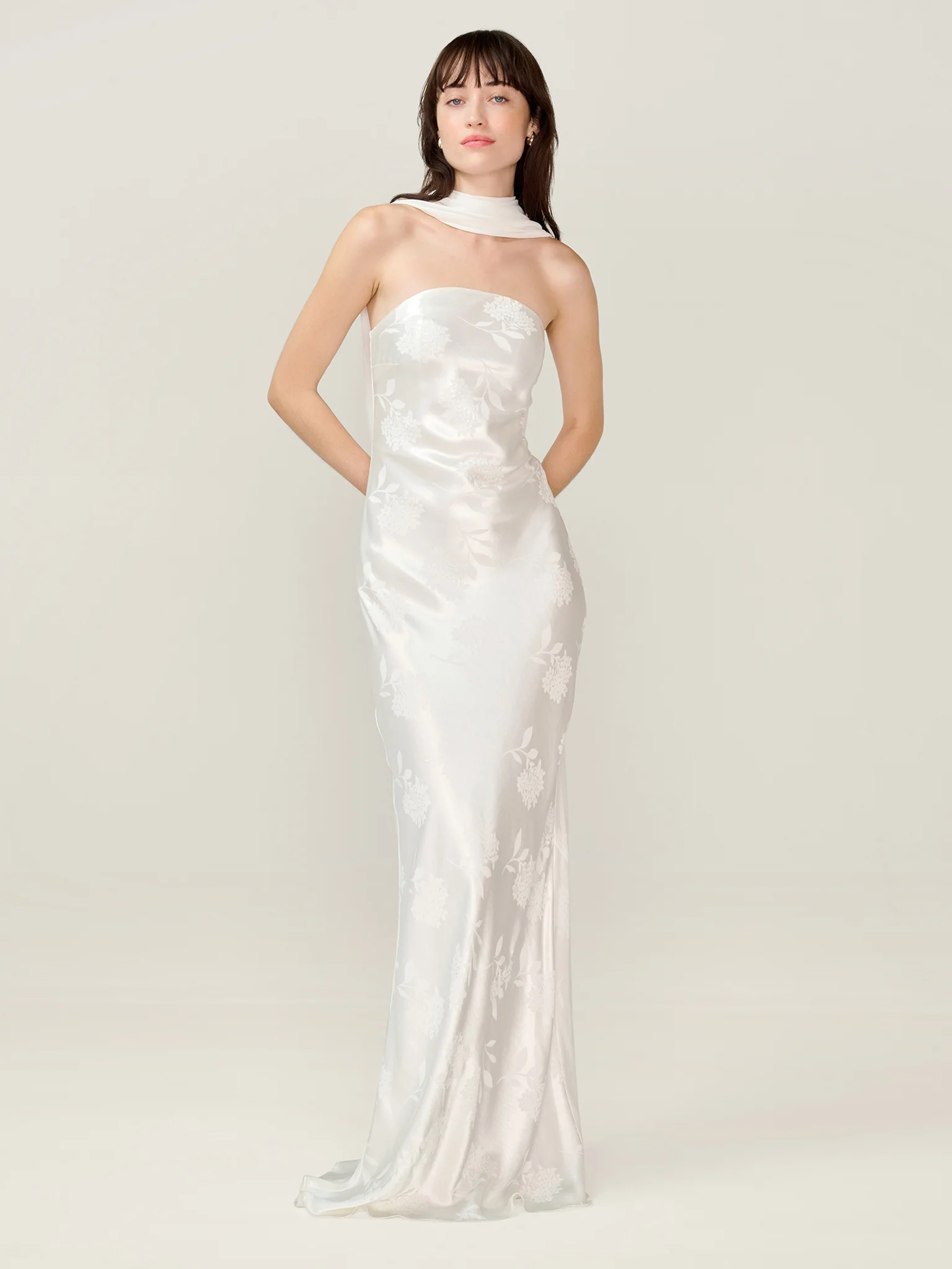 Faith Jacquard Dress in Ivory