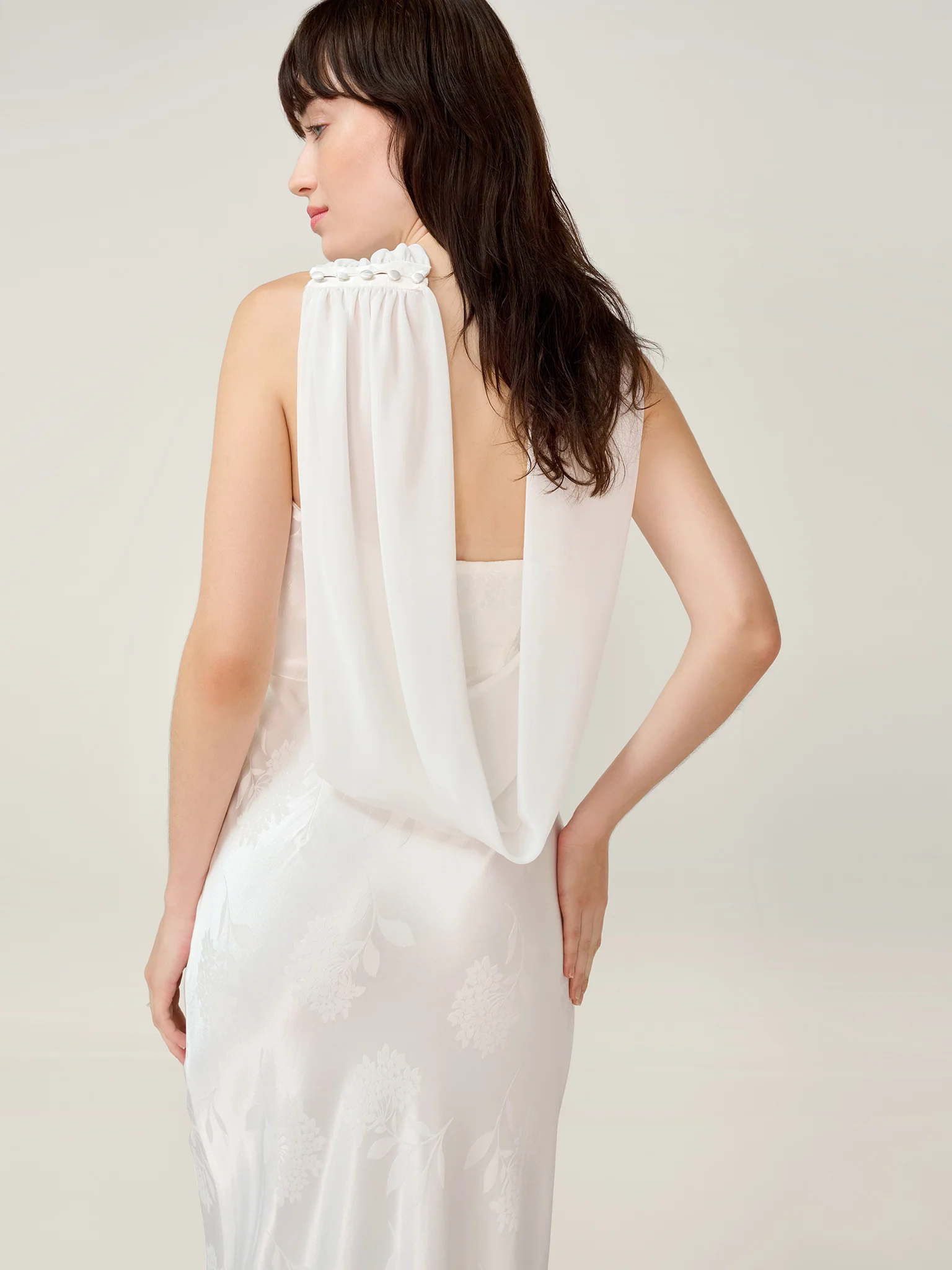 Faith Jacquard Dress in Ivory - Image 2