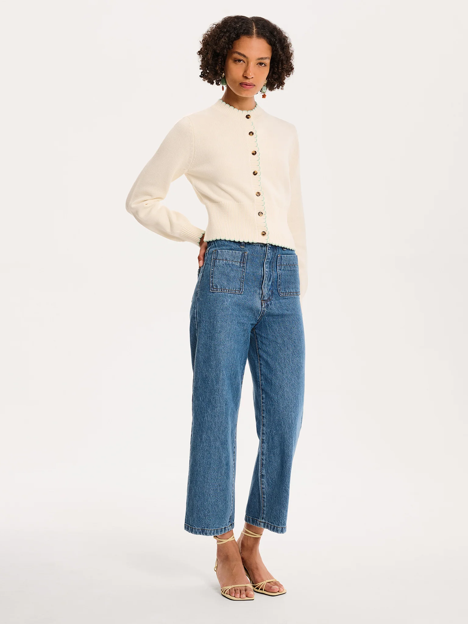 Flynn Cardigan in Cream - Image 4