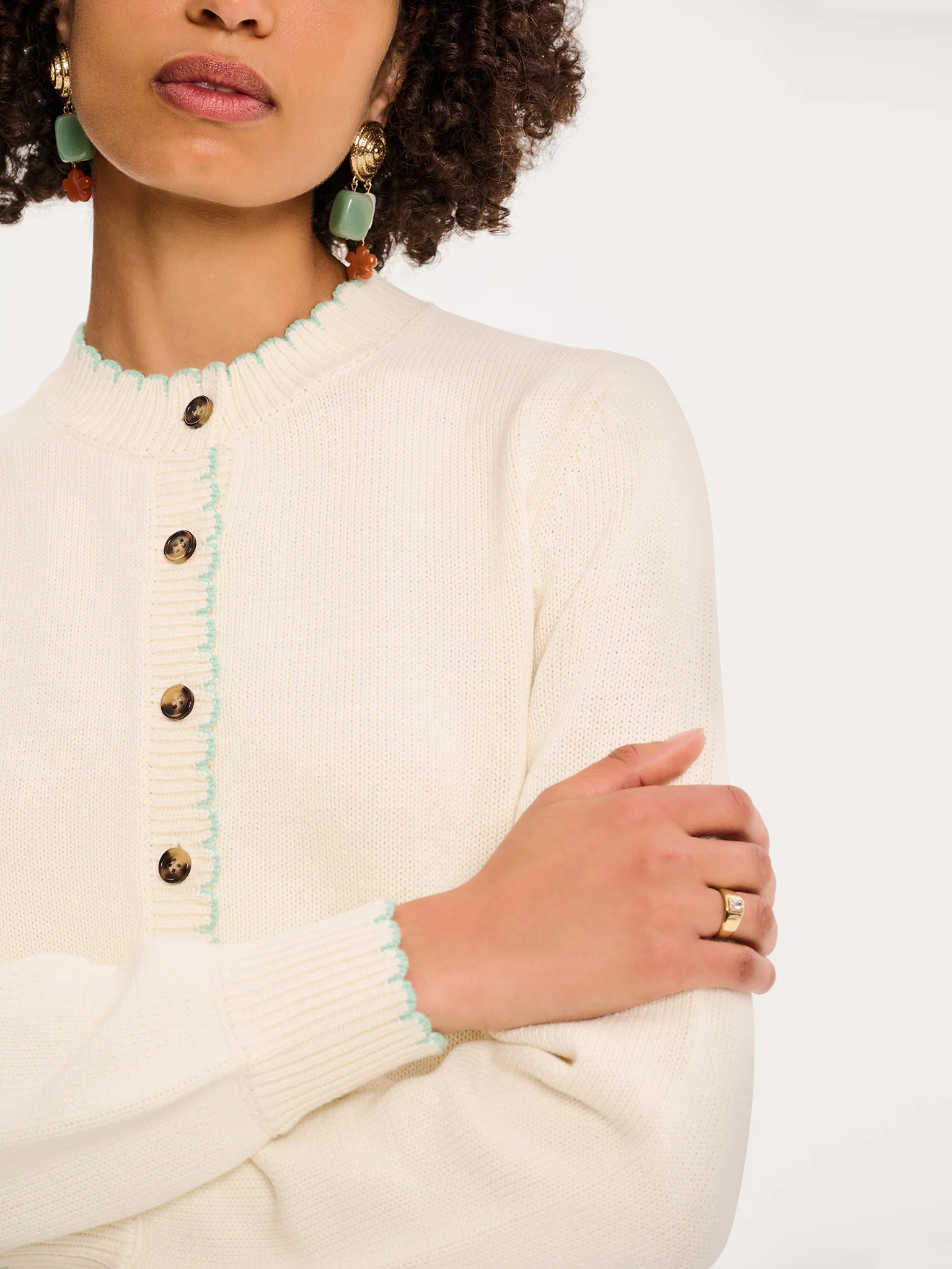 Flynn Cardigan in Cream - Image 5