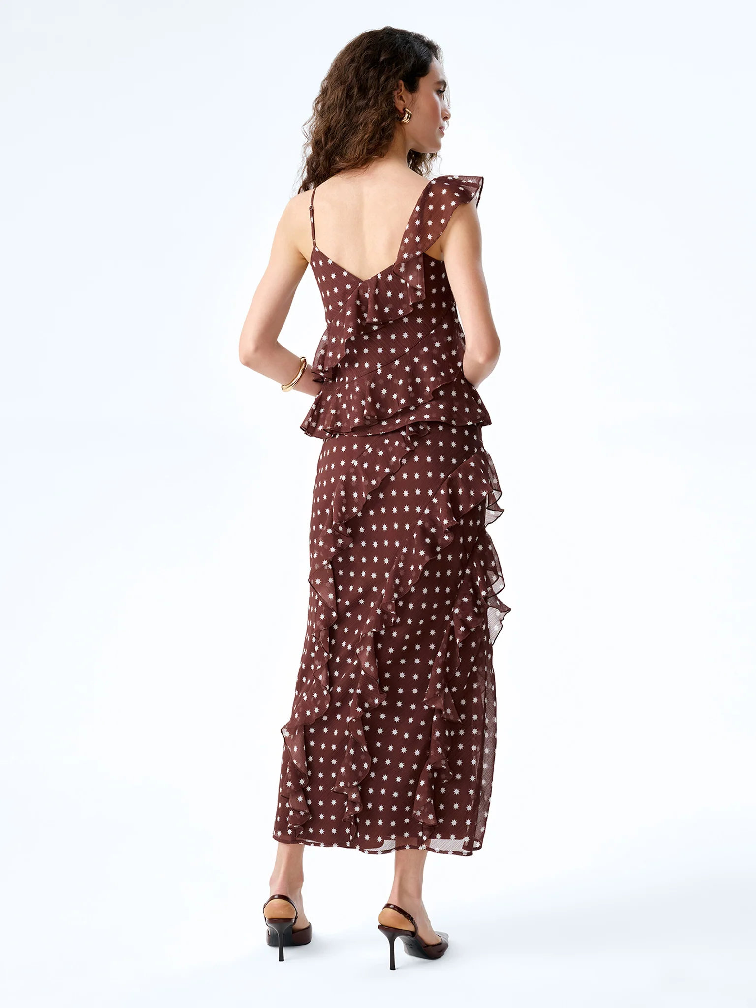 Francie Top in Brown Starburst Print - Image 5