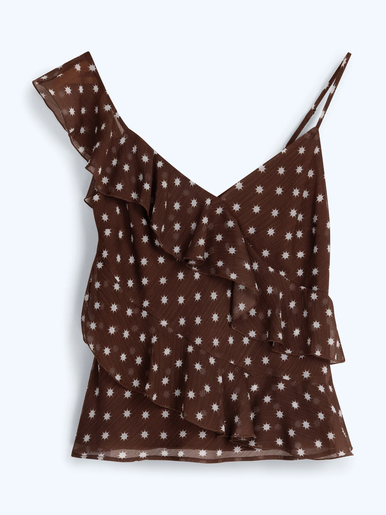 Francie Top in Brown Starburst Print - Image 7