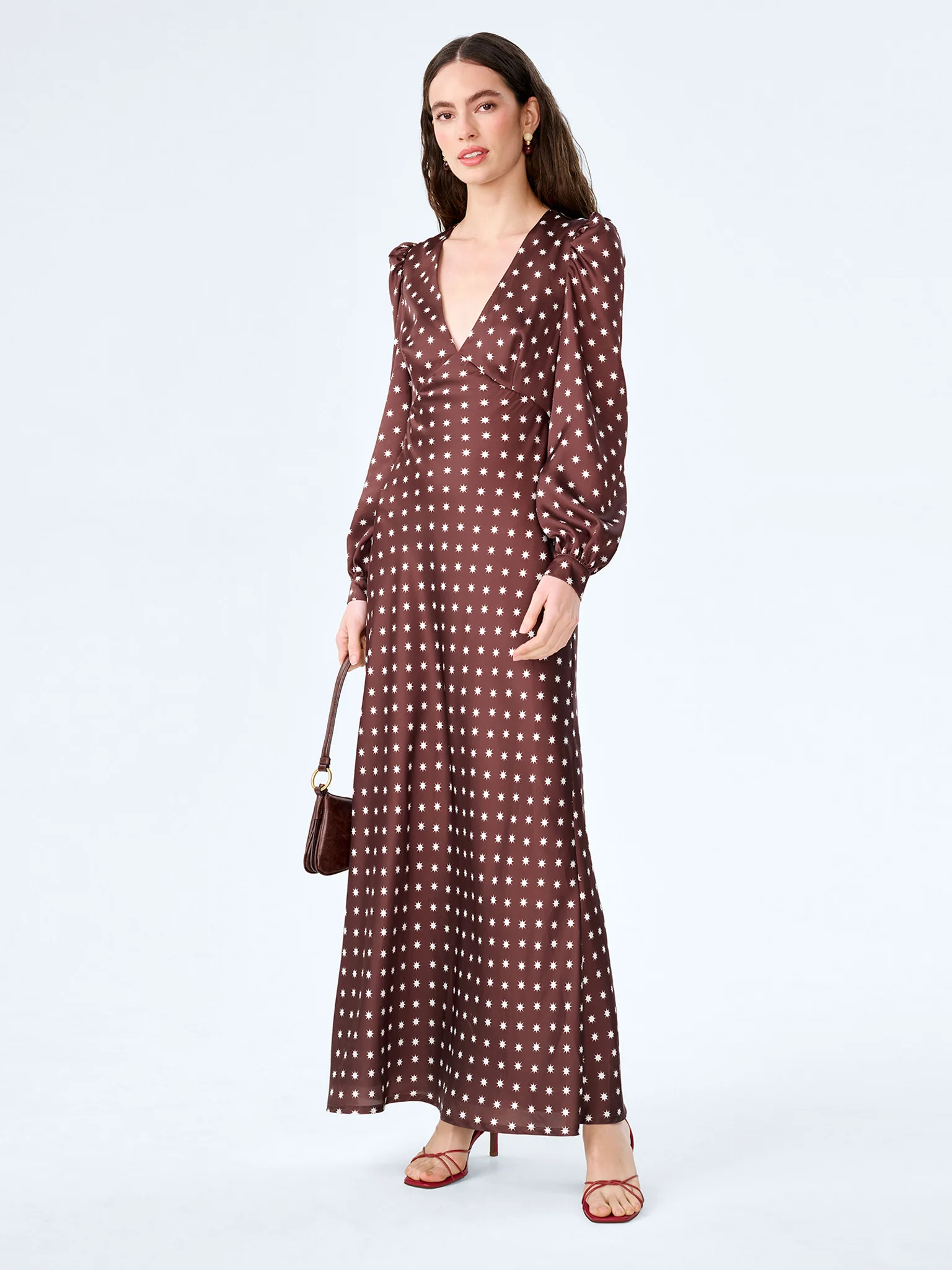 Francoise Dress in Brown Starburst