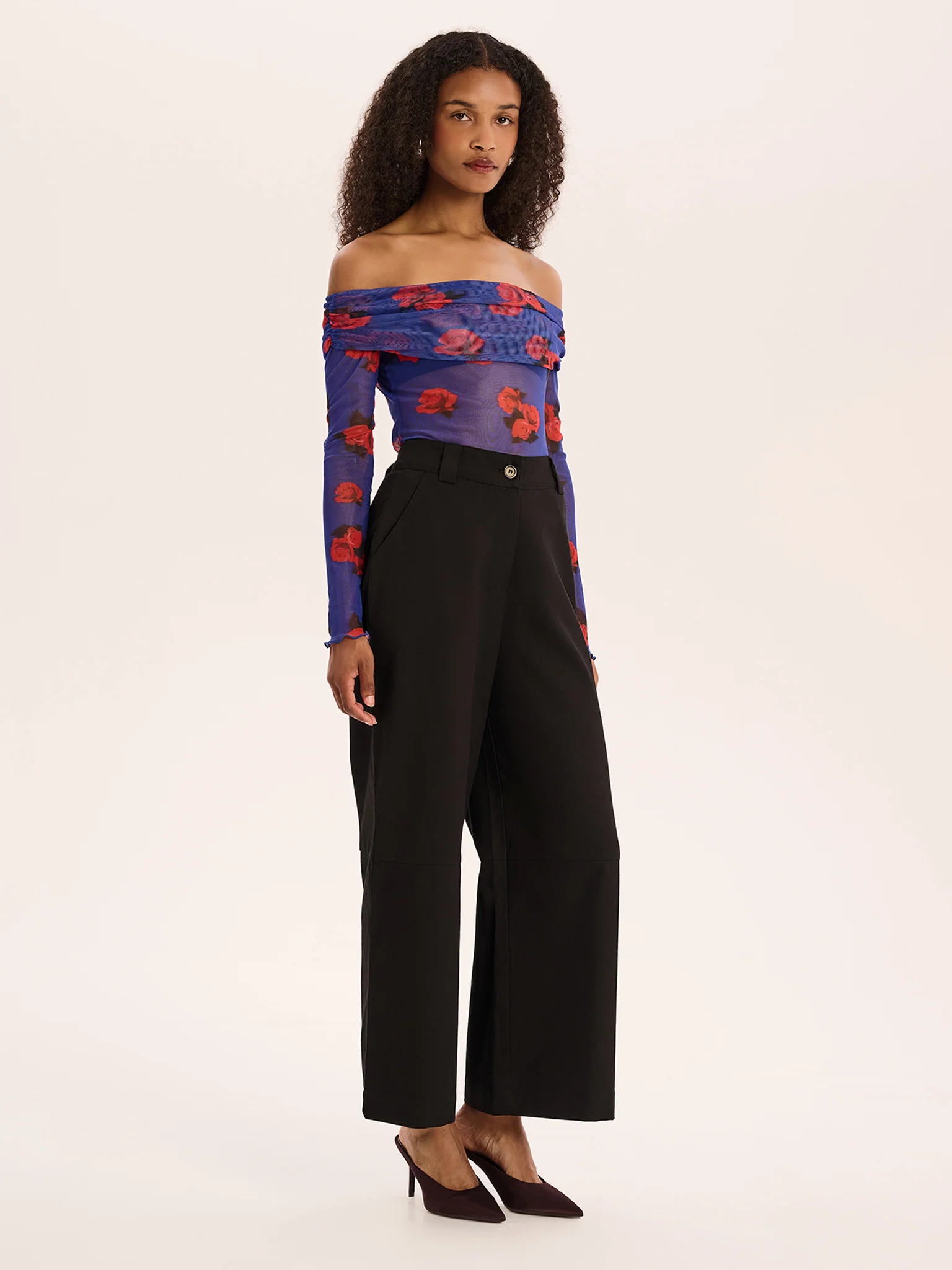 Freya Rose Print Top in Multi - Image 2