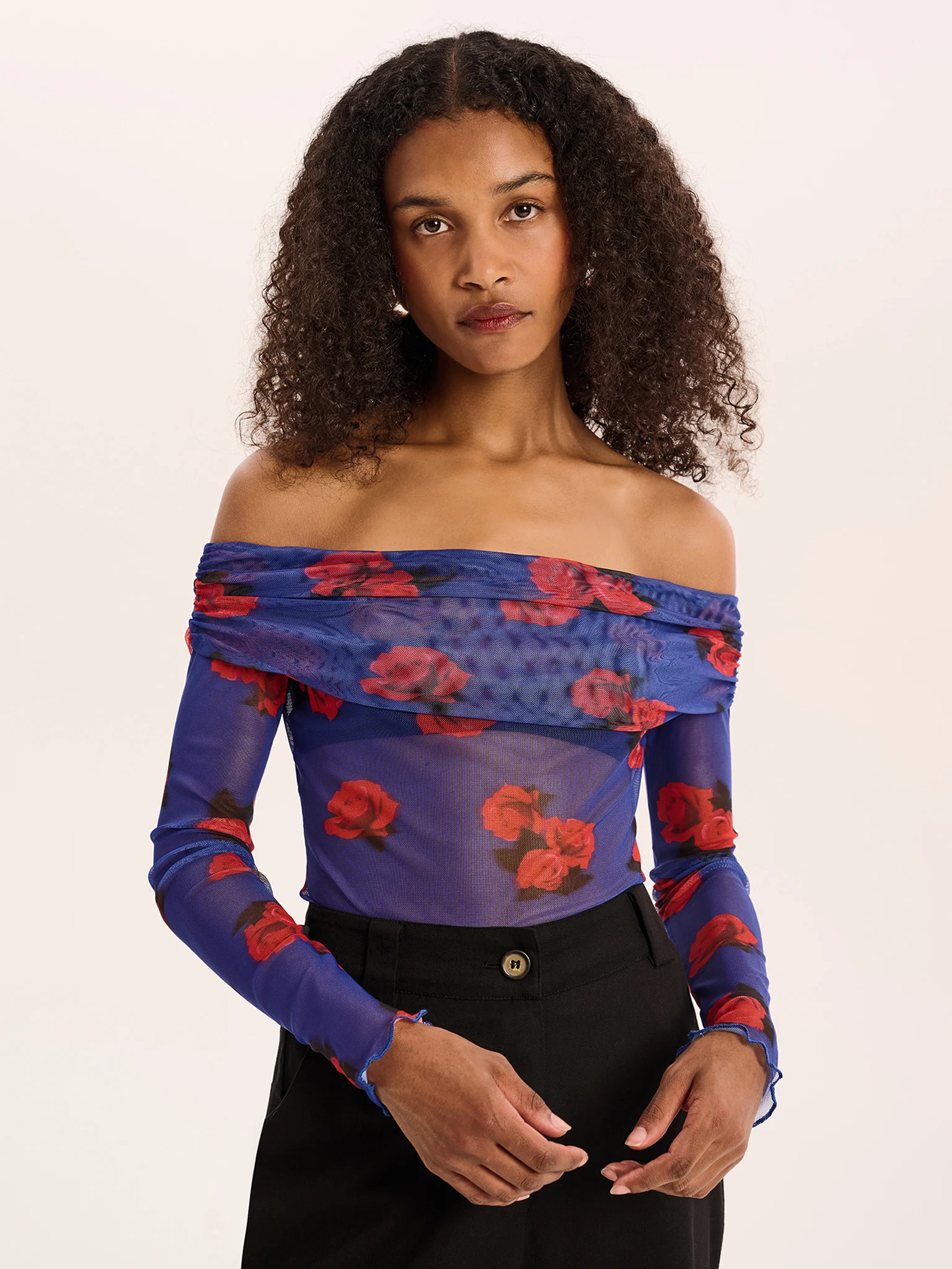 Freya Rose Print Top in Multi - Image 4