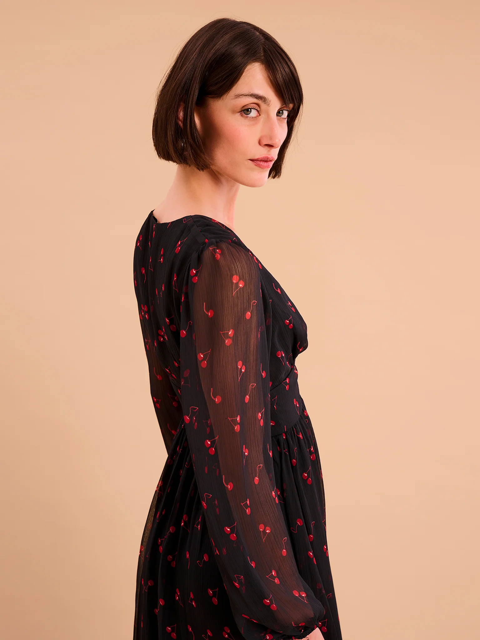 Gabriella Dress in Cherry Print - Image 3