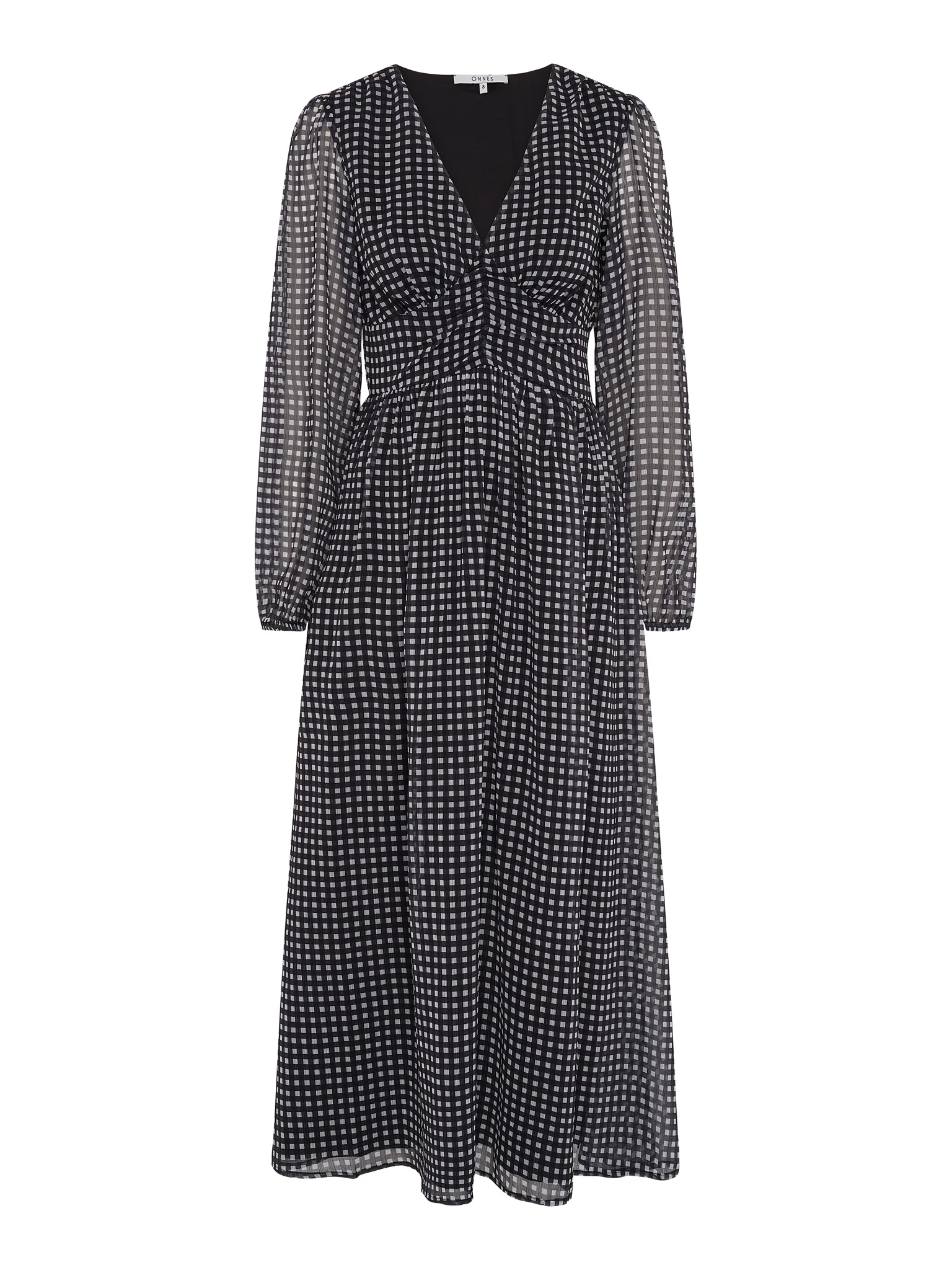 Gabriella Dress in Mono Gingham Print - Image 4