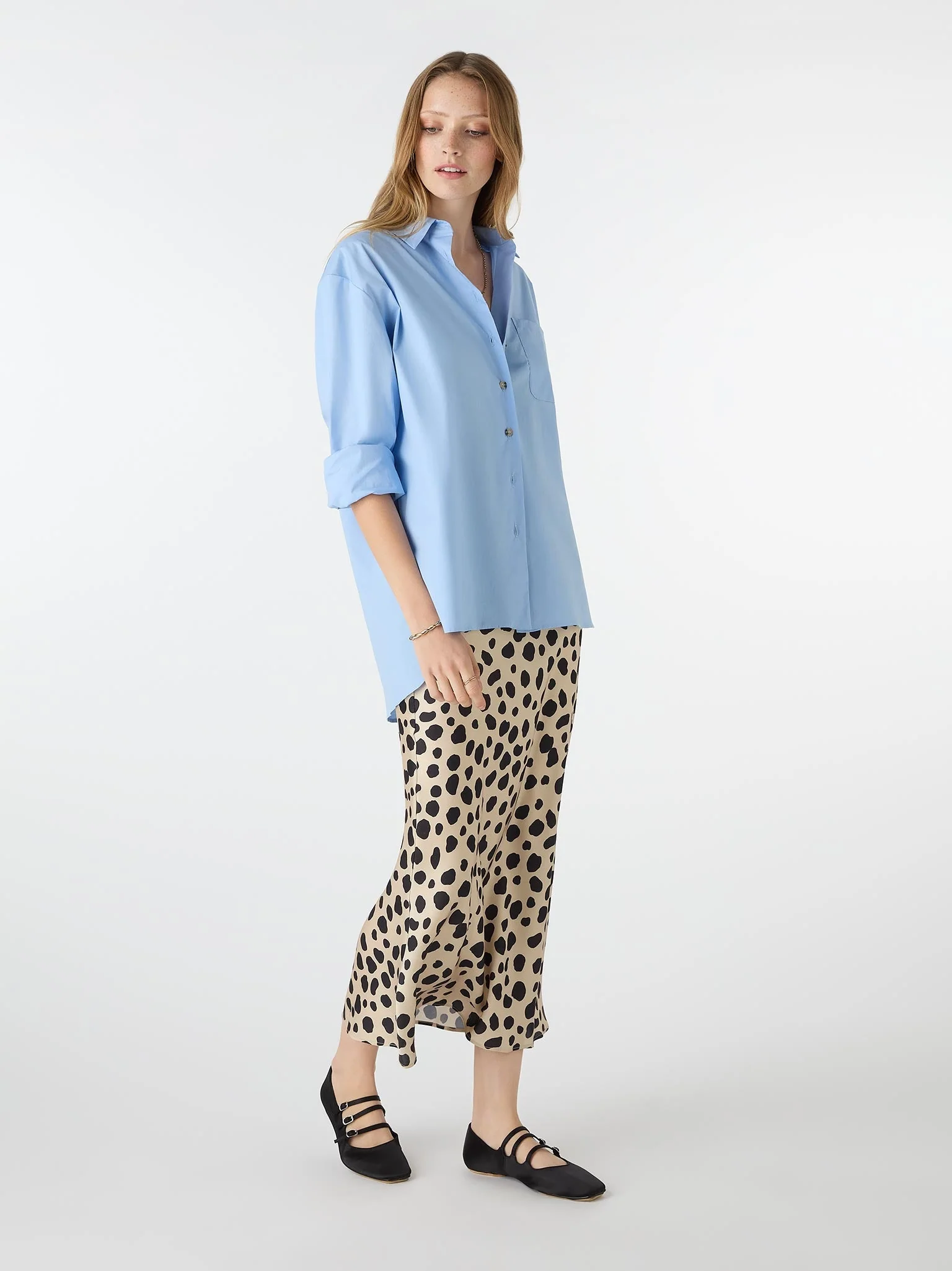 Haydon Boyfriend Shirt in Blue - Image 3