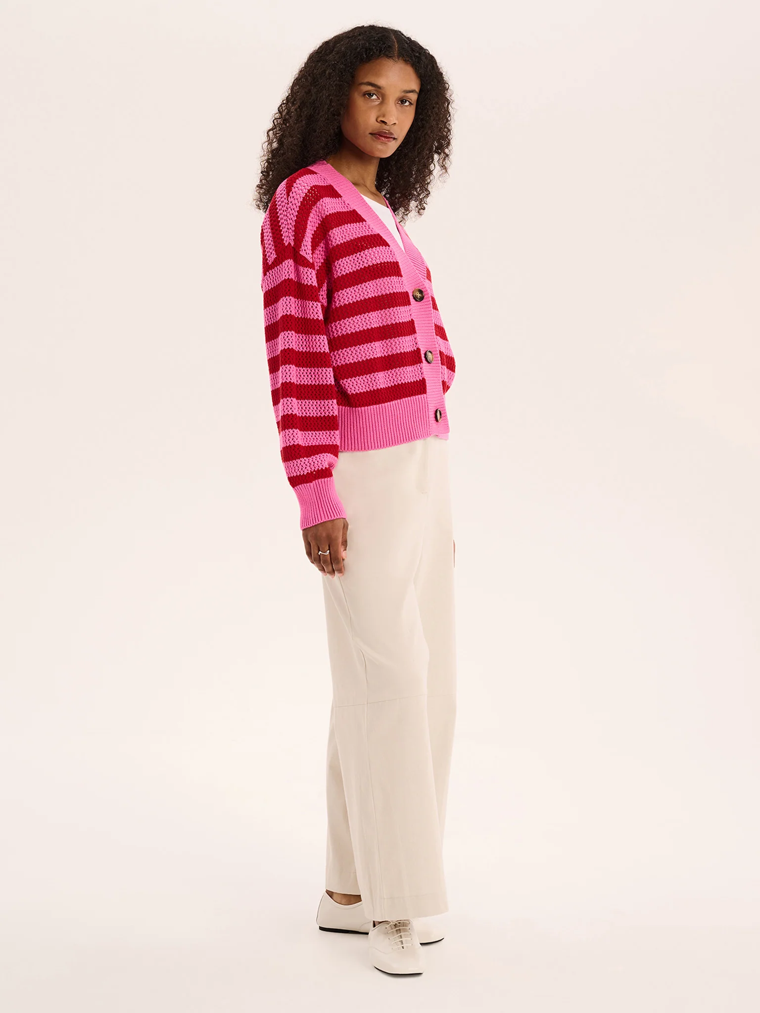 Heather Stripe Cardigan - Image 2