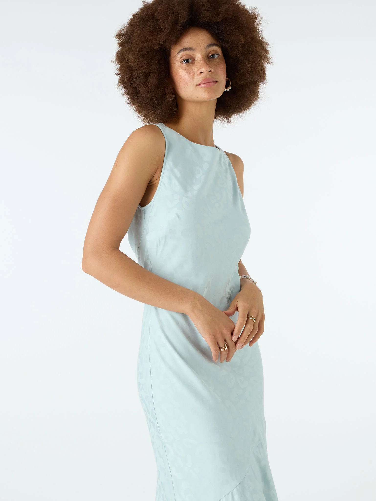Ilona Column Dress in Blue - Image 5