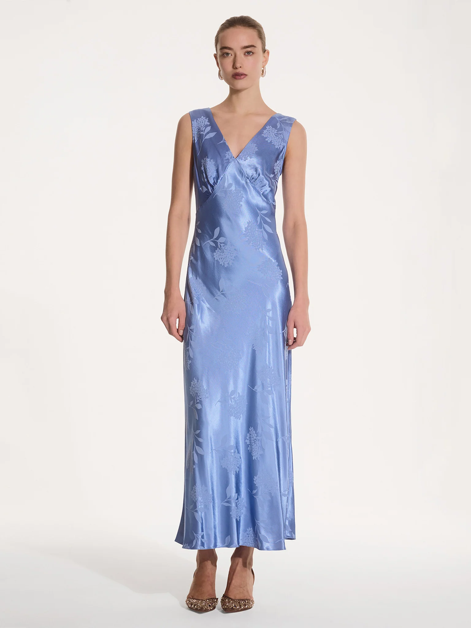 Iris Jacquard Dress in Blue