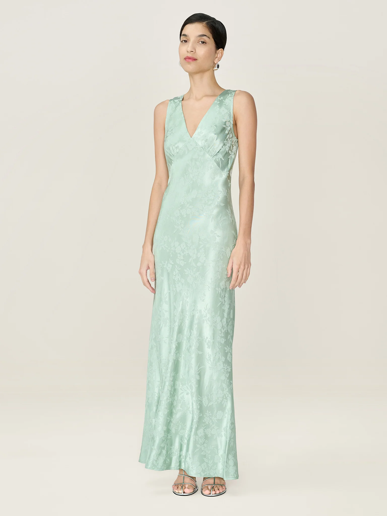 Iris Jacquard Dress in Sage