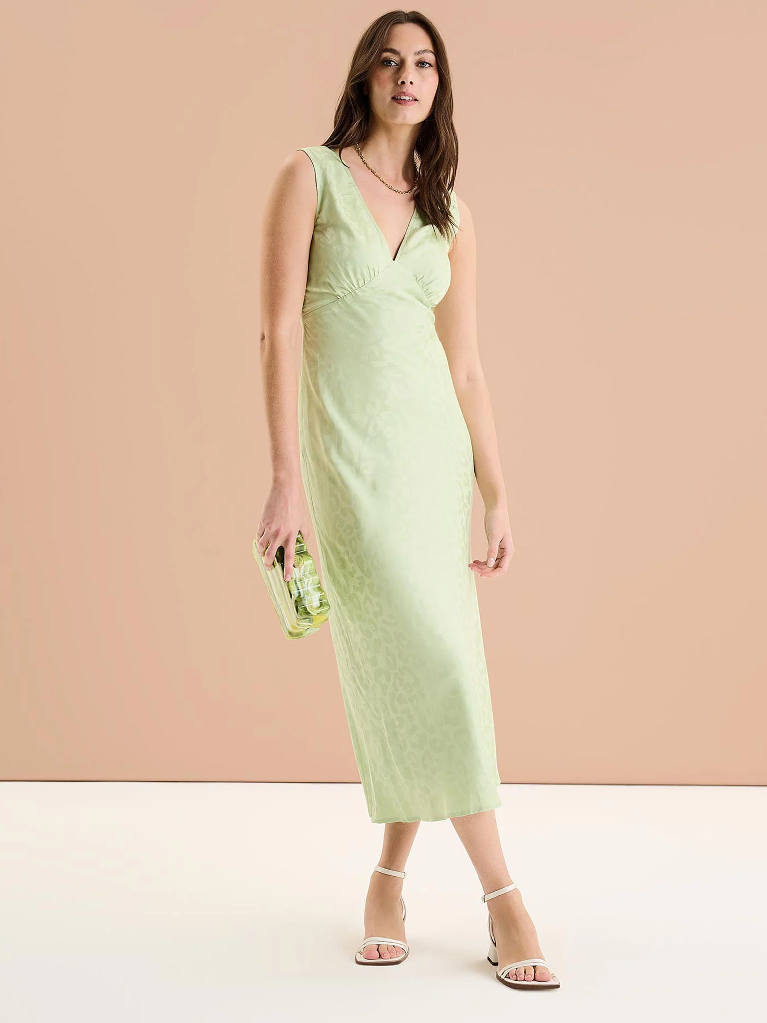 Iris Maxi Dress in Pistachio Green - Image 2
