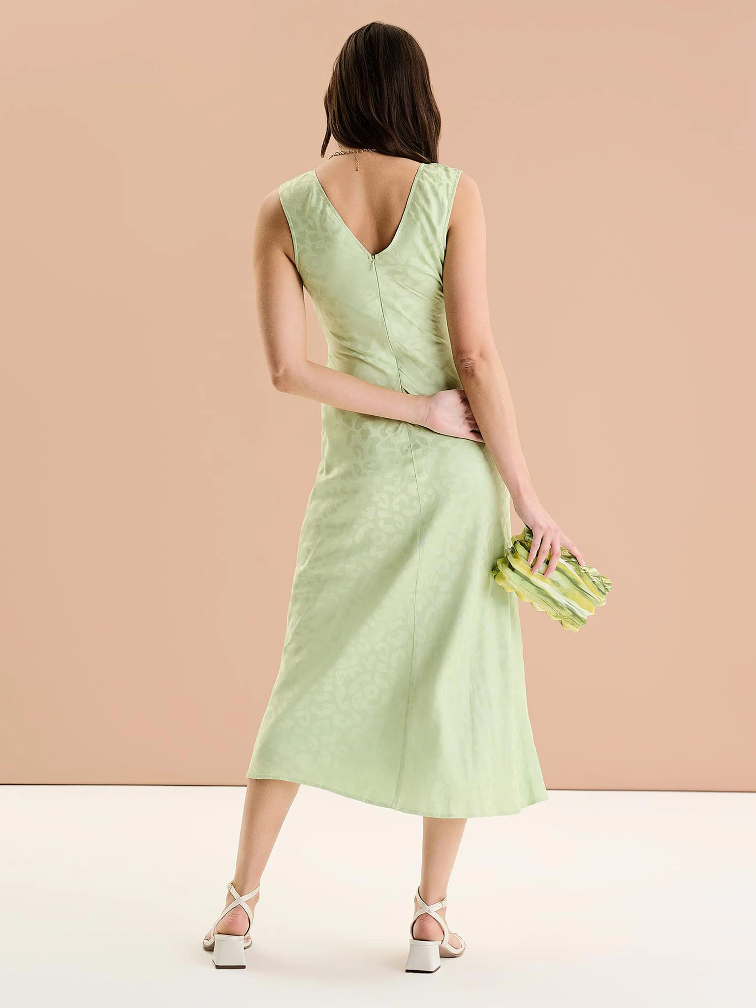 Iris Maxi Dress in Pistachio Green - Image 3