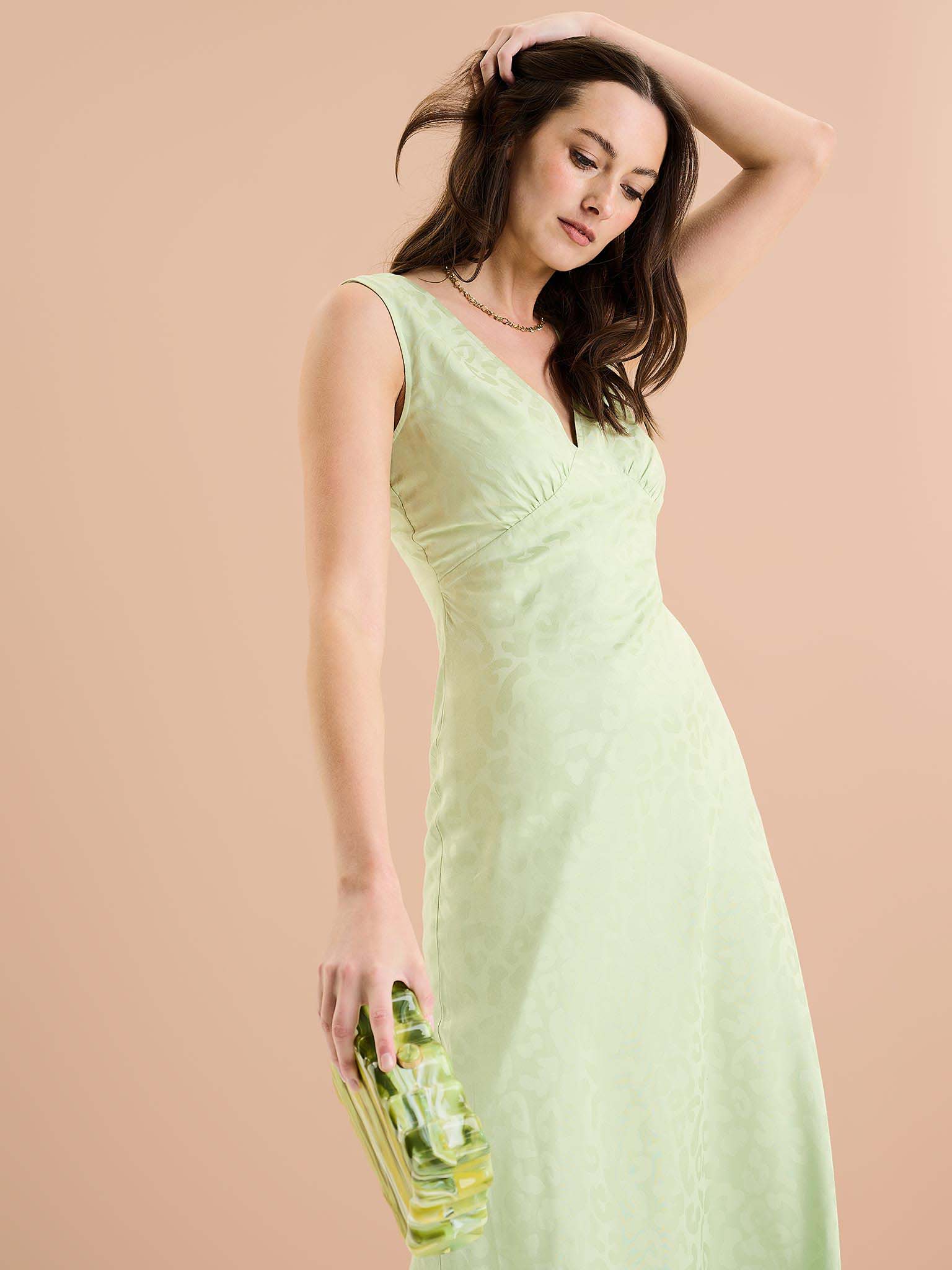 Iris Maxi Dress in Pistachio Green - Image 4
