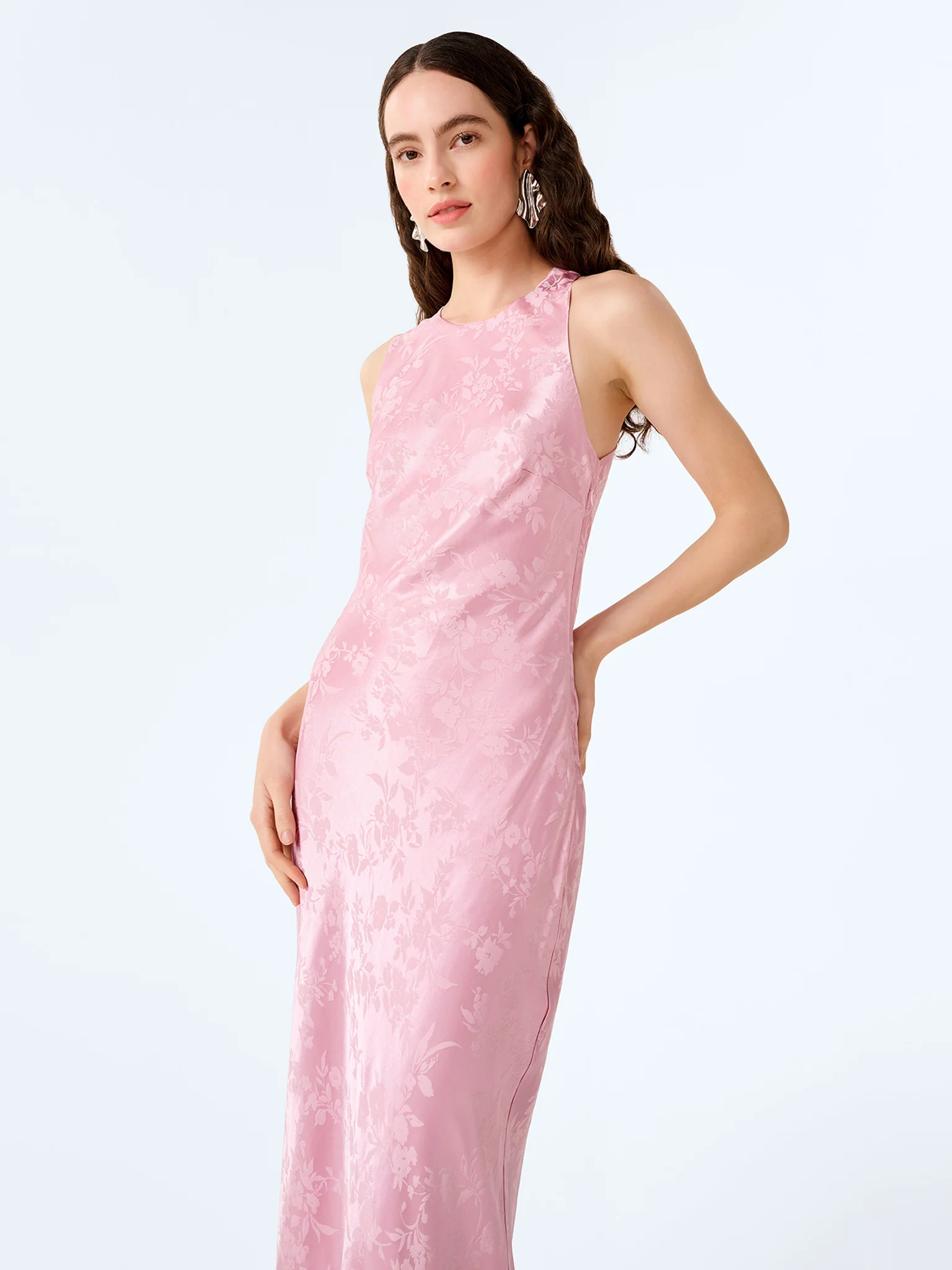 Jai Jacquard Dress in Bleached Mauve - Image 5